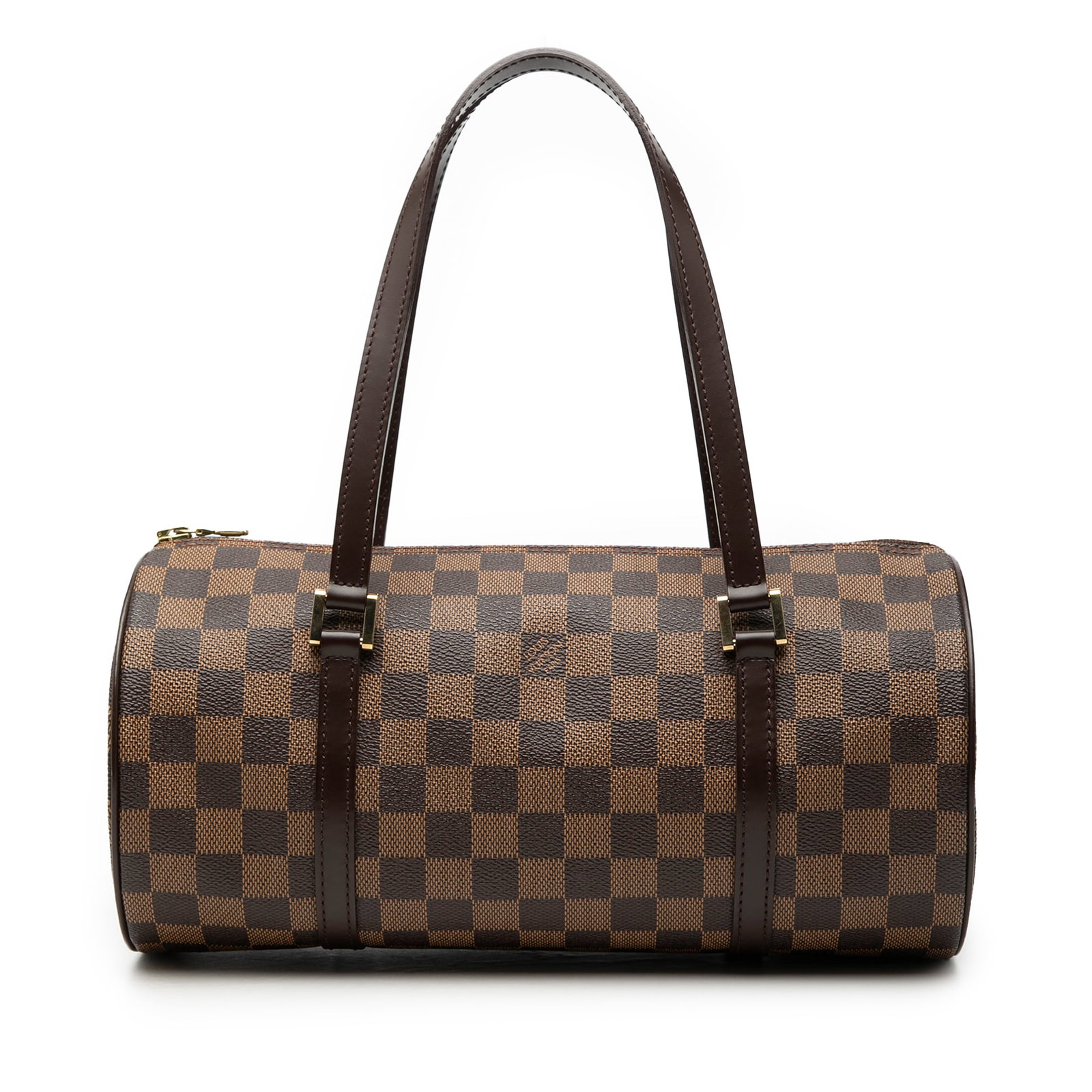 Louis Vuitton Papillon 30 Damier Ebene Canvas Shoulder Bag: Louis Vuitton Papillon 30 Damier Ebene Canvas Shoulder Bag This Louis Vuitton Damier Ebene Papillon 30 features a signature damier canvas body with flat leather straps and a top zip closure. The bag i