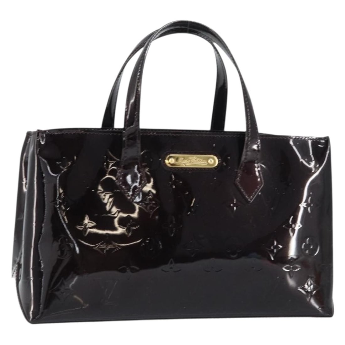 Louis Vuitton Wilshire PM Monogram Vernis Patent Leather Handbag Amarante M93641: Louis Vuitton Wilshire PM Monogram Vernis Patent Leather Handbag Amarante M93641 Louis Vuitton Monogram Vernis Wilshire PM hand bag in Amarante patent leather, made in France. This women's bag measure