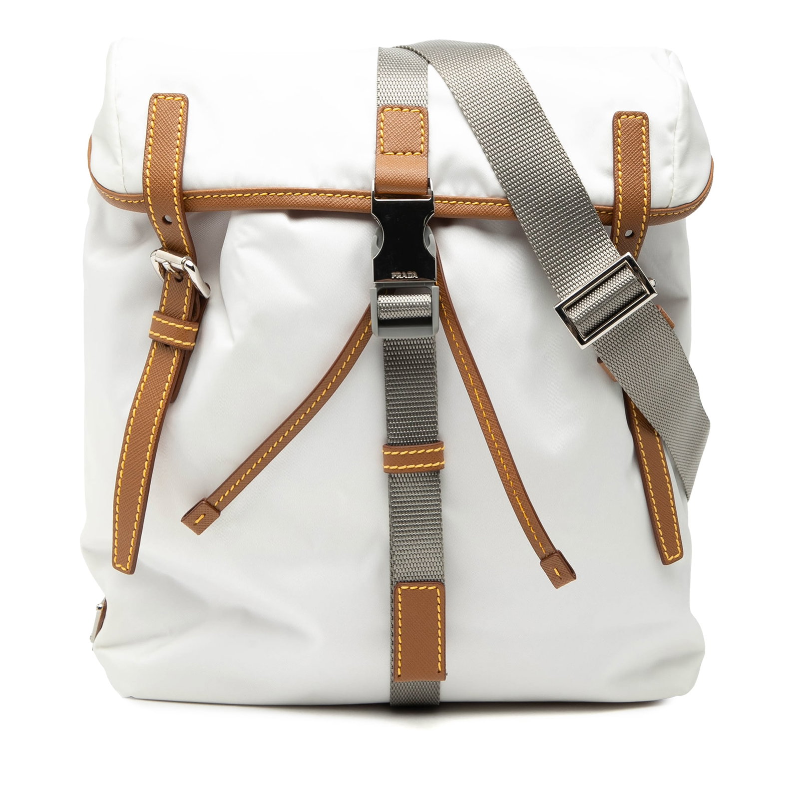 Prada Tessuto Messenger Bag with Saffiano Leather Trim and Triple Buckle (1 of 7)