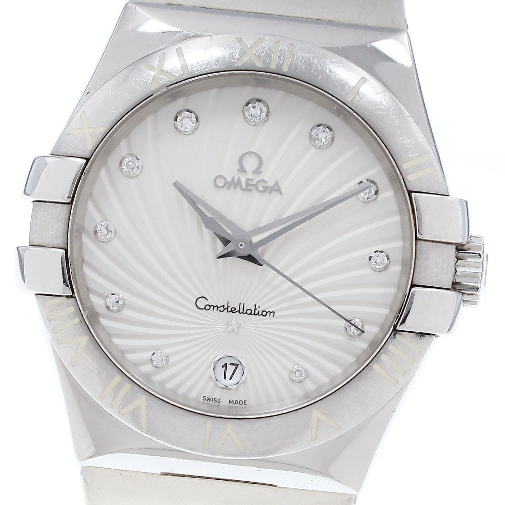 OMEGA Constellation 123.12.35.60.52.001 Ladies Quartz 11 Diamond Watch: OMEGA Constellation 123.12.35.60.52.001 Ladies Quartz 11 Diamond Watch Omega Constellation ladies wristwatch, reference 123.12.35.60.52.001, with a quartz movement and date function. It features a sta
