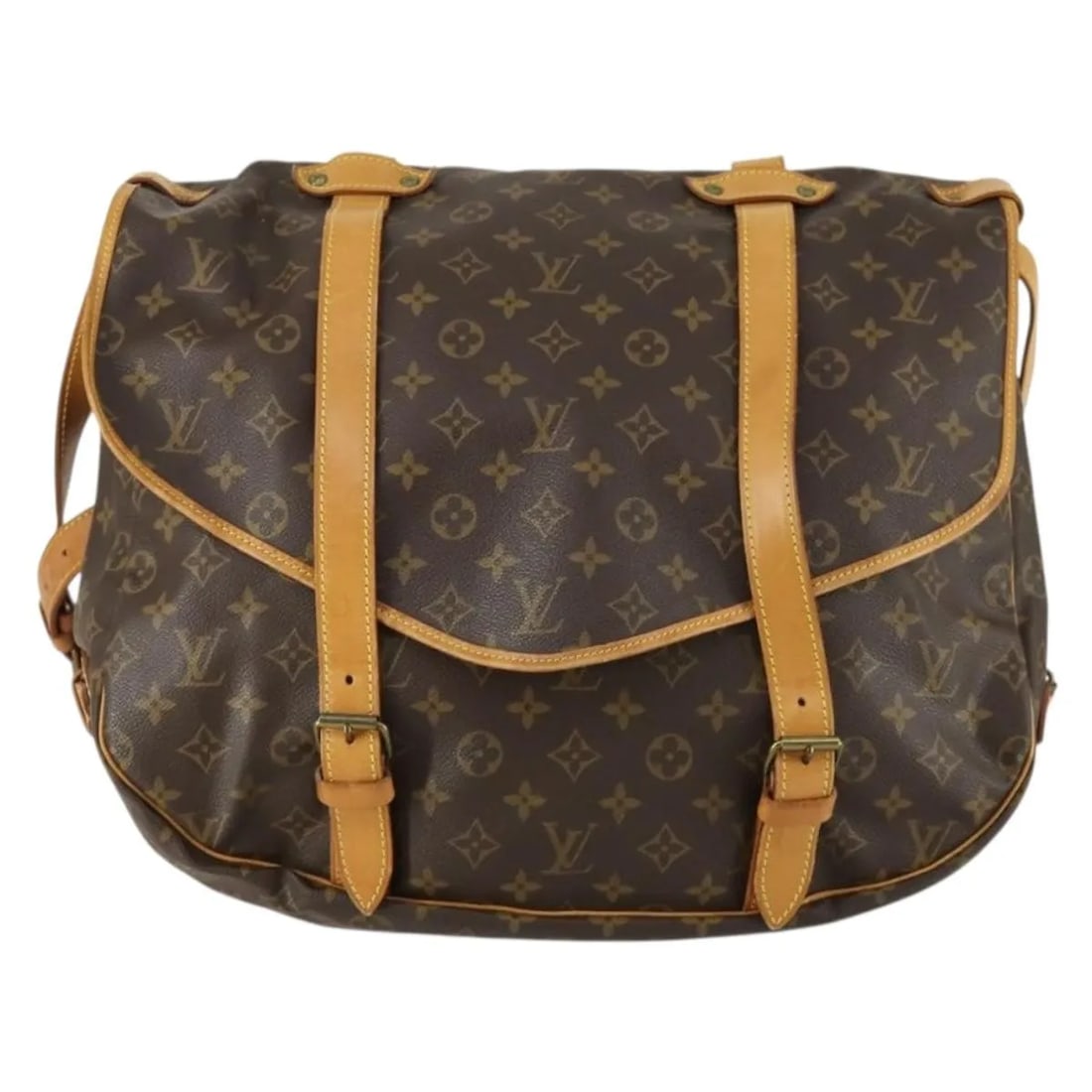 Louis Vuitton Saumur Brown Monogram Canvas Shoulder Bag: Louis Vuitton Saumur Brown Monogram Canvas Shoulder Bag Louis Vuitton Saumur handbag crafted in brown monogram canvas designed for women. This shoulder bag features a spacious interior with pockets an