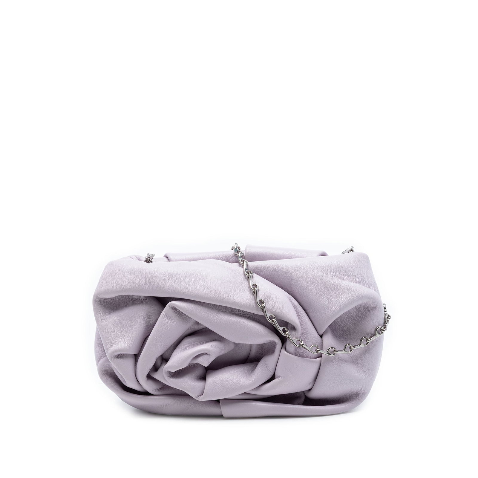 Burberry Rose Chain Clutch Purple Lambskin Crossbody Bag: Burberry Rose Chain Clutch Purple Lambskin Crossbody Bag Burberry Lambskin Rose Chain Clutch crossbody bag crafted with a lambskin leather body, chain link shoulder strap, and magnetic closure. Made i
