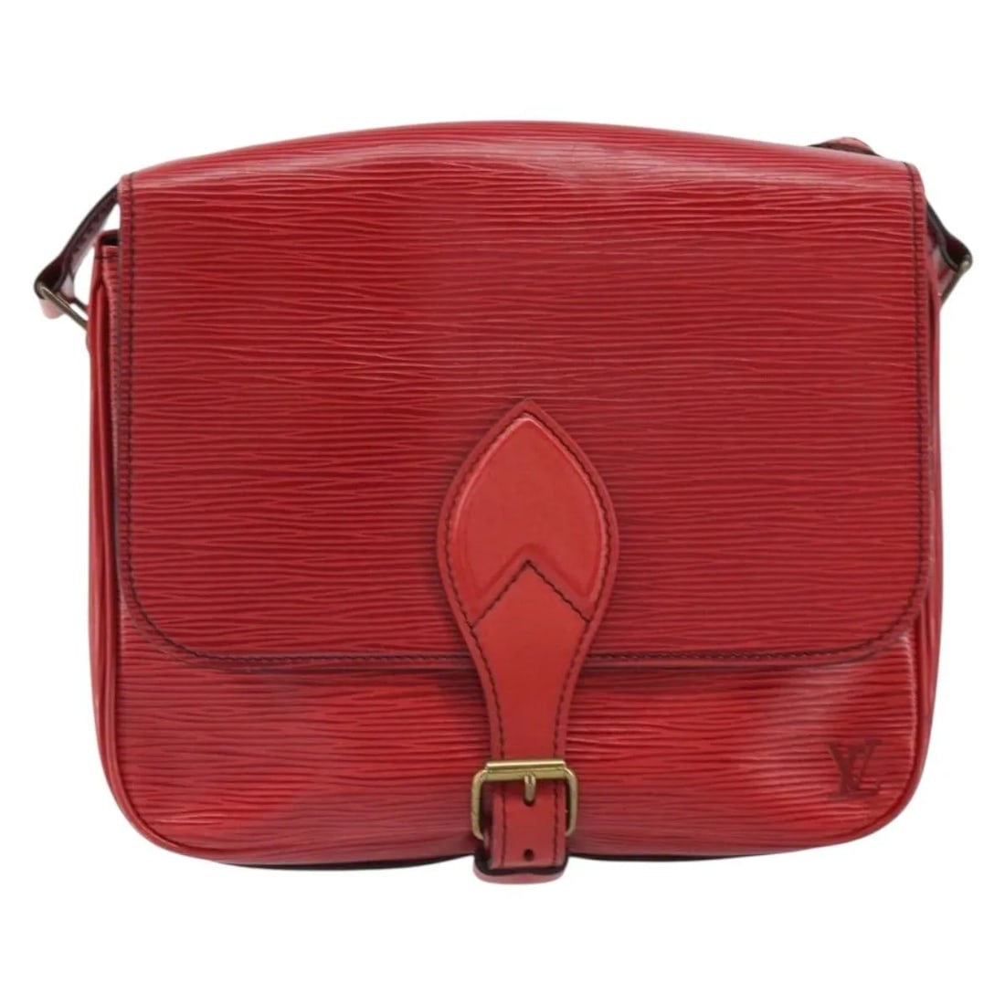 Red Epi Leather Cartouchiere Shoulder Bag by Louis Vuitton: Red Epi Leather Cartouchiere Shoulder Bag by Louis Vuitton This Louis Vuitton Cartouchiere handbag is crafted from red Epi leather and designed for women. It features a structured silhouette with a sh