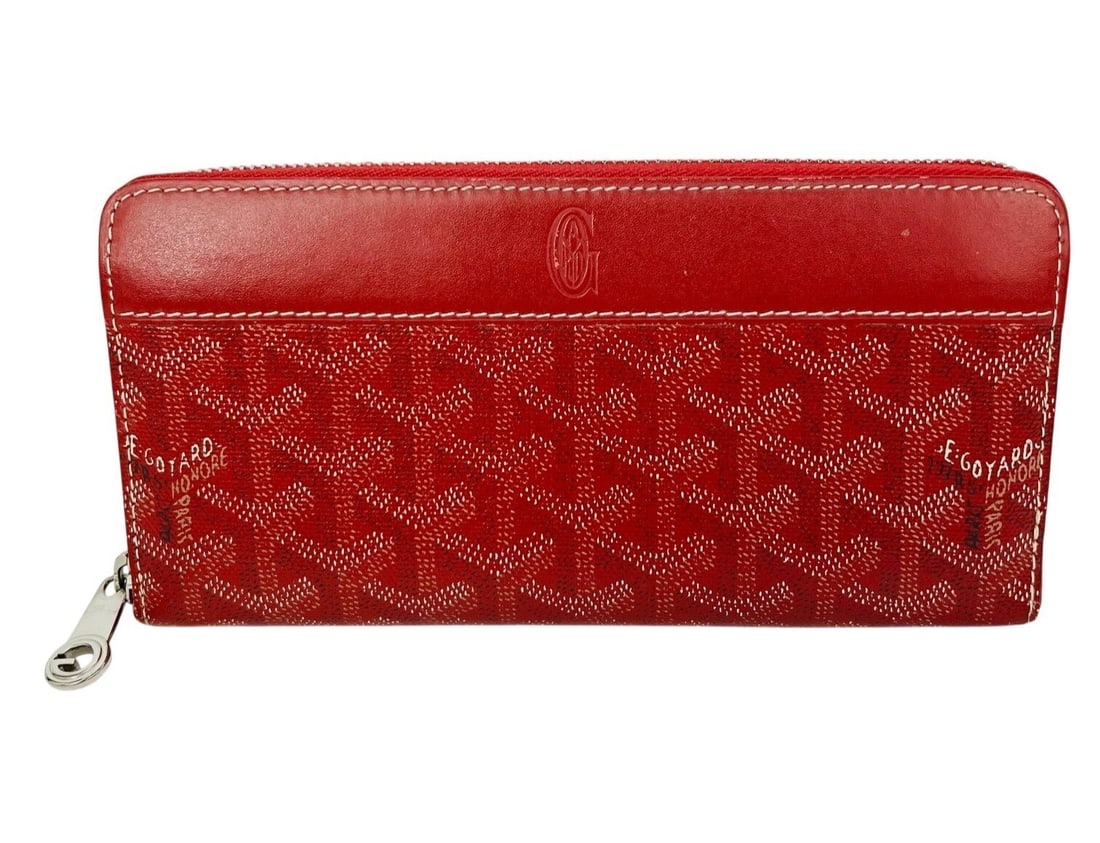 Goyard Matignon GM Red Goyardine Zip Around Wallet (1 of 18)