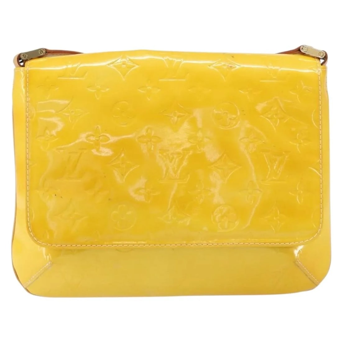 Louis Vuitton Monogram Vernis Patent Leather Thompson Street Bag Yellow: Louis Vuitton Monogram Vernis Patent Leather Thompson Street Bag Yellow Louis Vuitton Thompson Street Handbag in yellow patent leather featuring the iconic Monogram Vernis finish. This handbag offers 