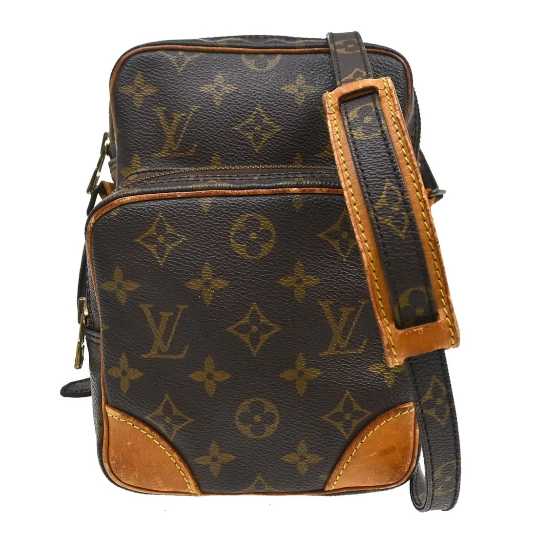 Louis Vuitton Amazone Unisex Brown Canvas Shoulder Bag: Louis Vuitton Amazone Unisex Brown Canvas Shoulder Bag Louis Vuitton Amazone shoulder bag in brown monogram canvas. This unisex bag is made in France and is presented in fair condition with visible we