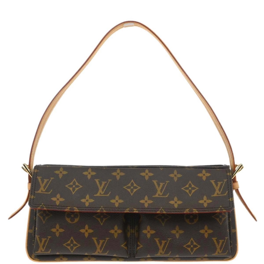 Louis Vuitton Viva Cite MM Monogram Canvas Shoulder Bag M51164: Louis Vuitton Viva Cite MM Monogram Canvas Shoulder Bag M51164 Louis Vuitton Viva Cite MM handbag in Monogram canvas with leather trim and an adjustable shoulder strap. This medium handbag features a 