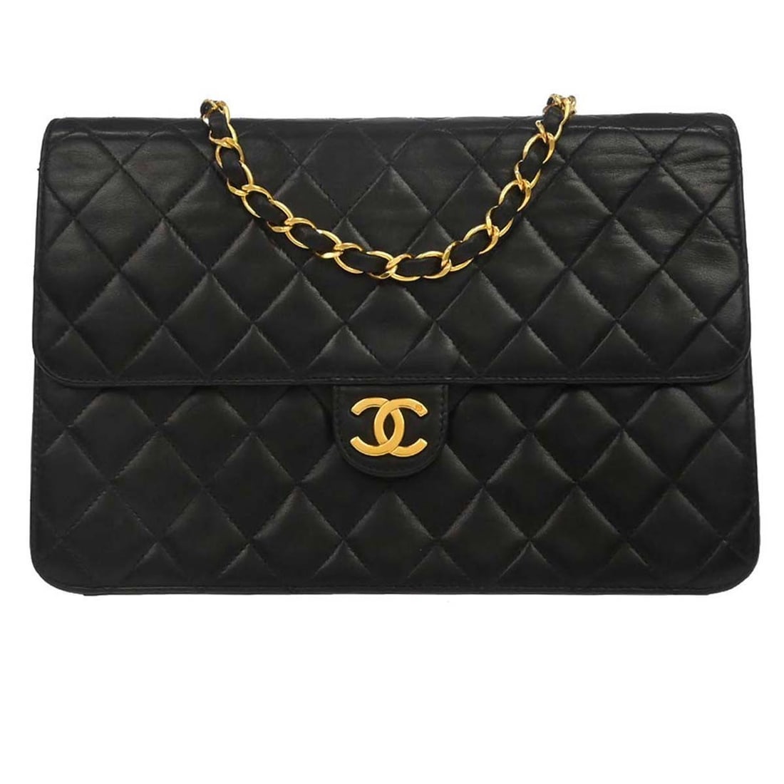 CHANEL Classic Single Flap Medium Black Lambskin Shoulder Bag (1 of 18)