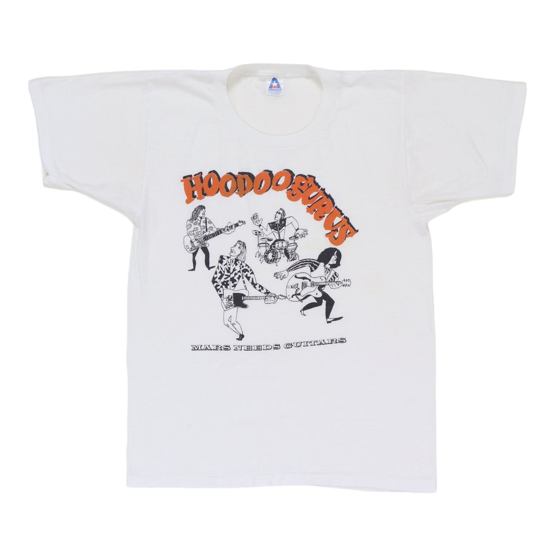 Vintage 1985 Mars Needs Guitars Hoodoo Gurus White Band T-Shirt XL (1 of 8)