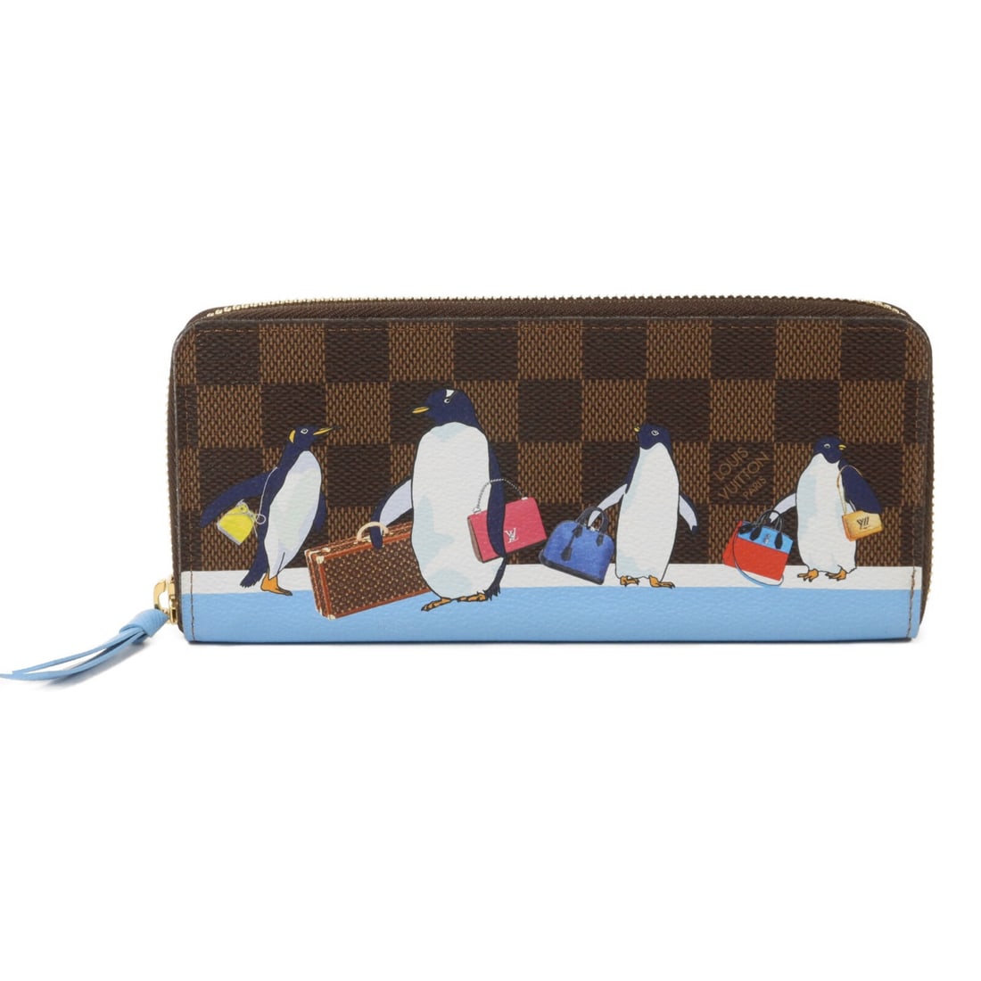 Louis Vuitton Portefeuille Clemence N64425 Damier wallet brown blue: Louis Vuitton Portefeuille Clemence N64425 Damier wallet brown blue Louis Vuitton Portefeuille Clemence long wallet in Damier Brown/Blue, model N64425. It is made from PVC coated canvas and features a