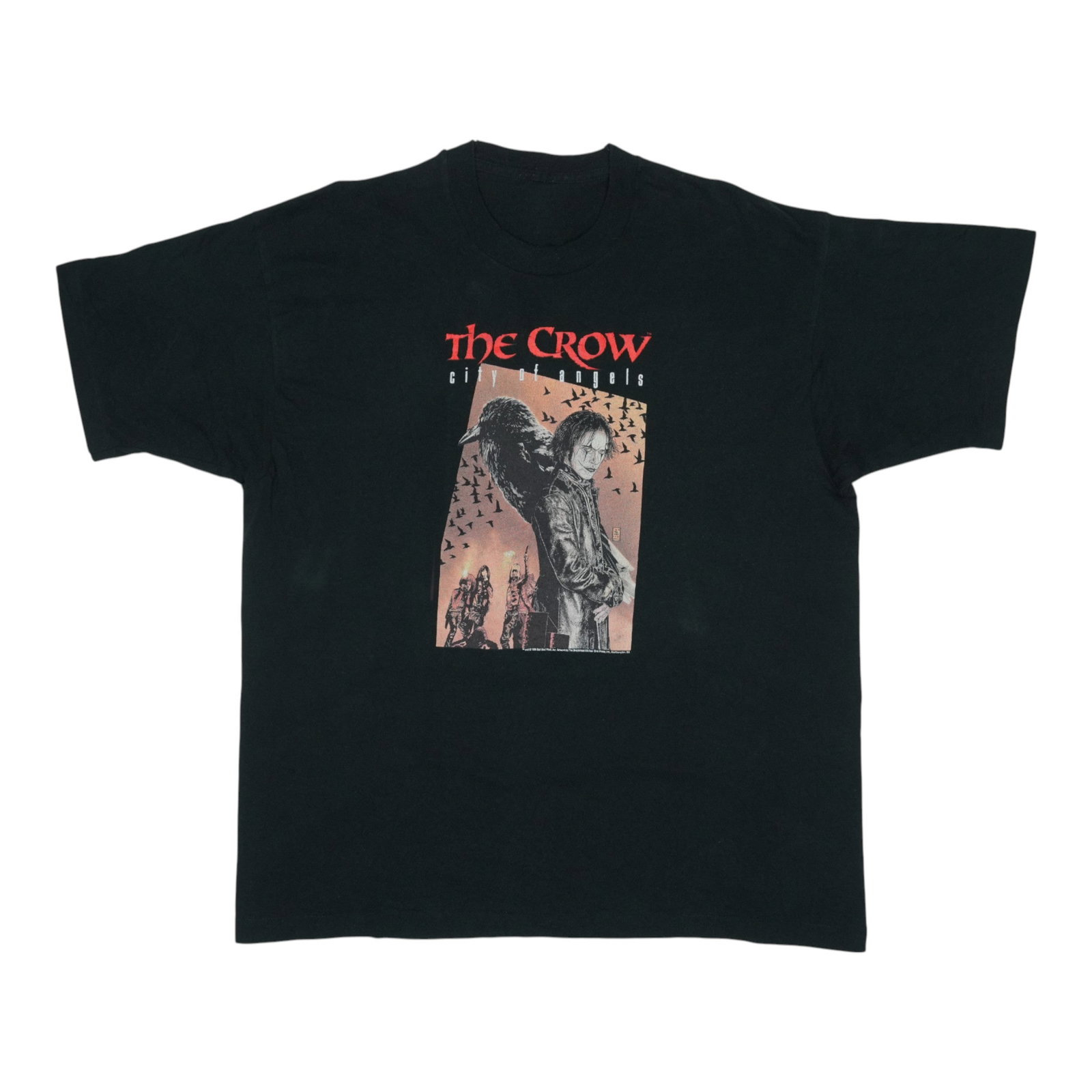 Vintage 1996 The Crow City of Angels Black Cotton T-Shirt: Vintage 1996 The Crow City of Angels Black Cotton T-Shirt This is an original vintage 1996 "The Crow: City Of Angels" shirt. It is a true vintage item from the 1990s and is not a modern reproduction. 