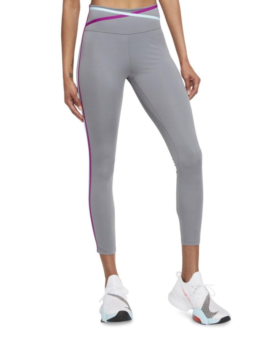 Nike Dri-FIT One Women's 7/8 Taped Leggings Smoke Grey XS (1 of 1)