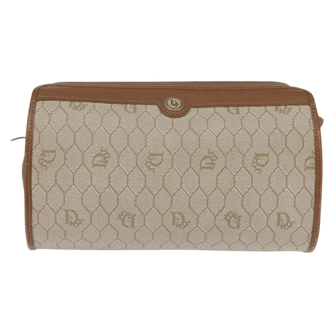 Christian Dior Vintage Honeycomb Shoulder Bag Beige Canvas Leather: Christian Dior Vintage Honeycomb Shoulder Bag Beige Canvas Leather This Christian Dior vintage Honeycomb shoulder bag features a beige canvas body complemented by leather accents. Designed for women, 