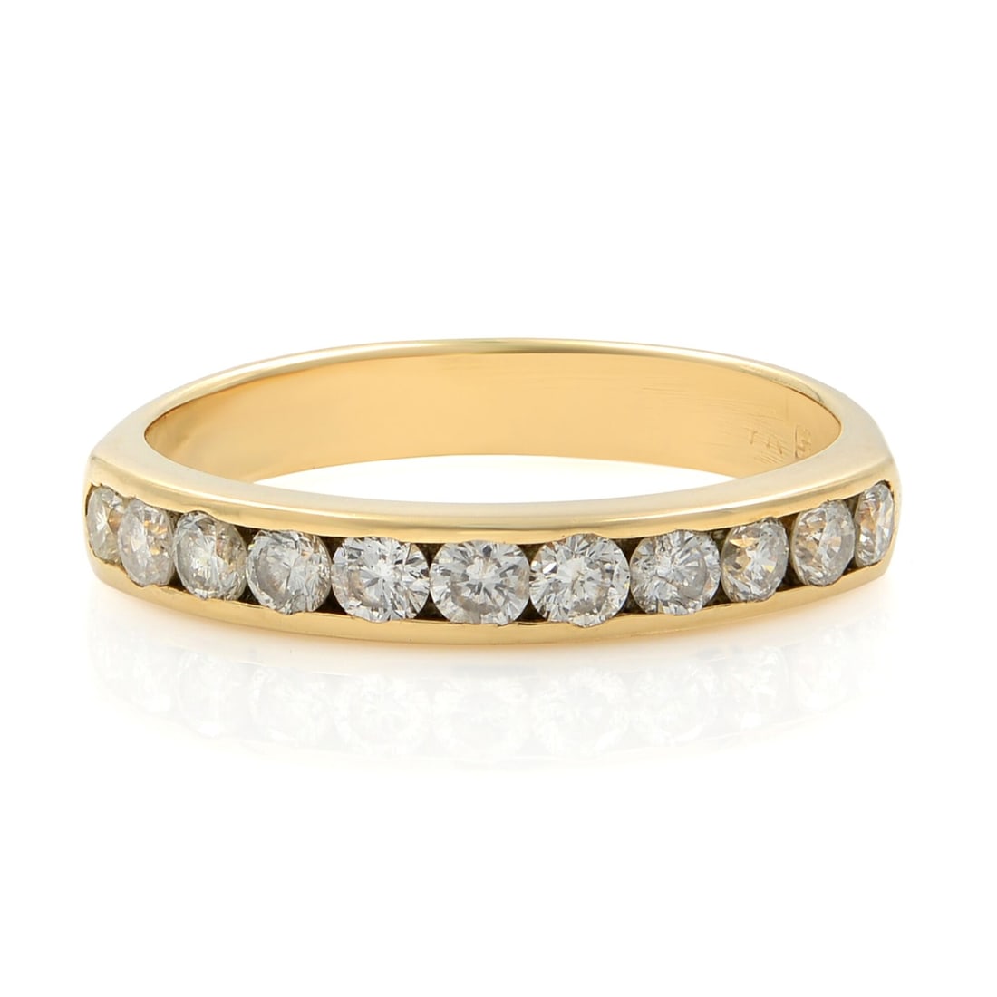 Rachel Koen 14K Yellow Gold 0.38ct Round Diamond Wedding Band Size 6.5: Rachel Koen 14K Yellow Gold 0.38ct Round Diamond Wedding Band Size 6.5 This exquisite Rachel Koen wedding band features 11 channel-set round brilliant cut diamonds, totaling 0.38 carats. Crafted from 