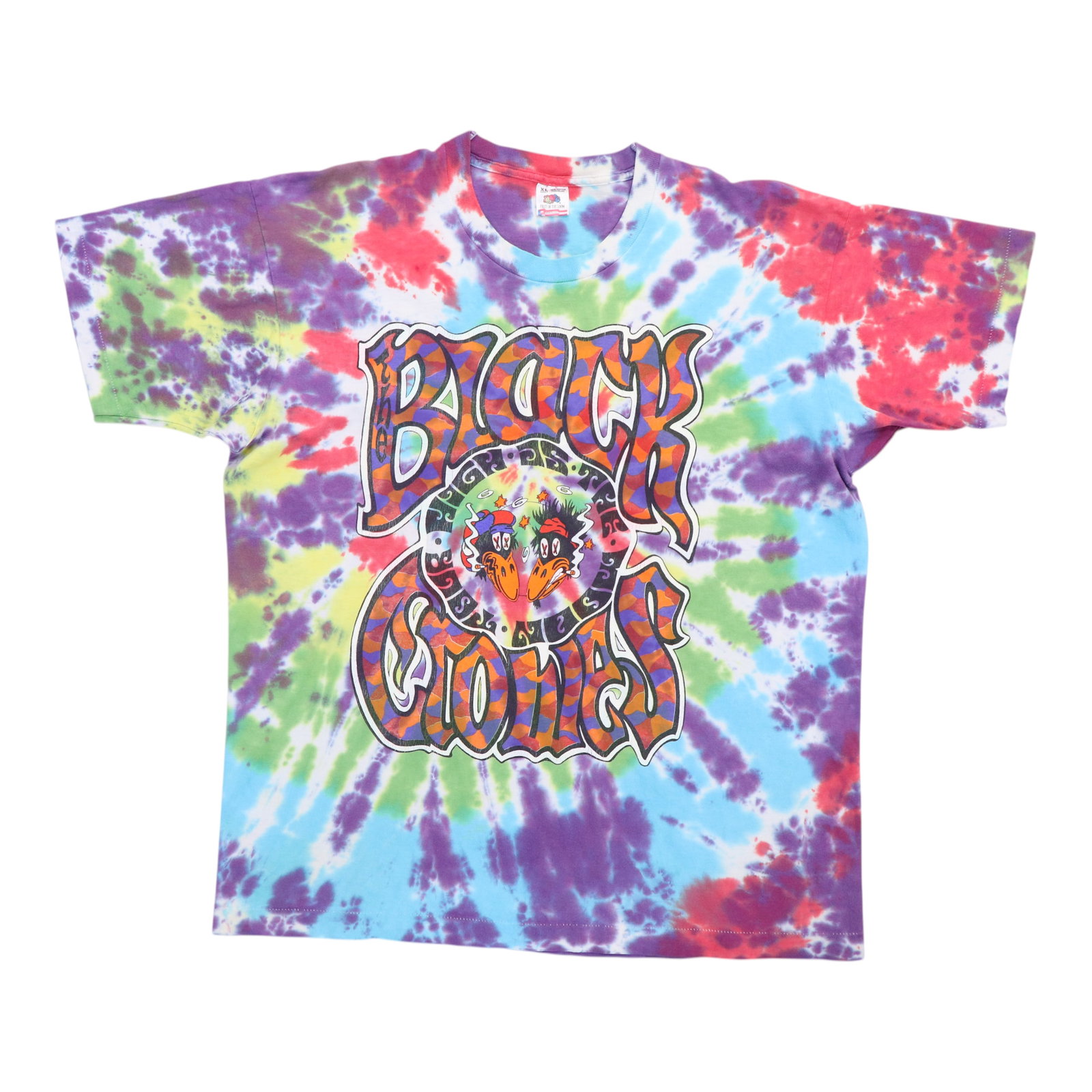 Vintage 1993 High As The Moon Tie Dye Black Crowes Shirt: Vintage 1993 High As The Moon Tie Dye Black Crowes Shirt This is an original vintage 1993 Black Crowes "High As The Moon" tie-dye shirt featuring both front and back graphics. Made from 100% cotton, t