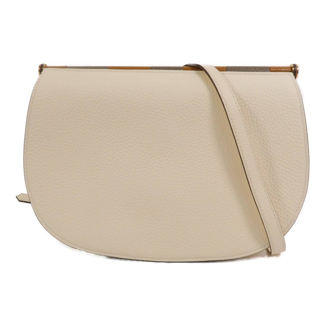 Hermes Sac Saut 25 Taurillon Clemence Shoulder Bag Nata GHW: Hermes Sac Saut 25 Taurillon Clemence Shoulder Bag Nata GHW Hermes Sac Saut 25 shoulder bag in Nata x White, made from Taurillon Clemence and calfskin (cowhide). This women's bag is made in France and