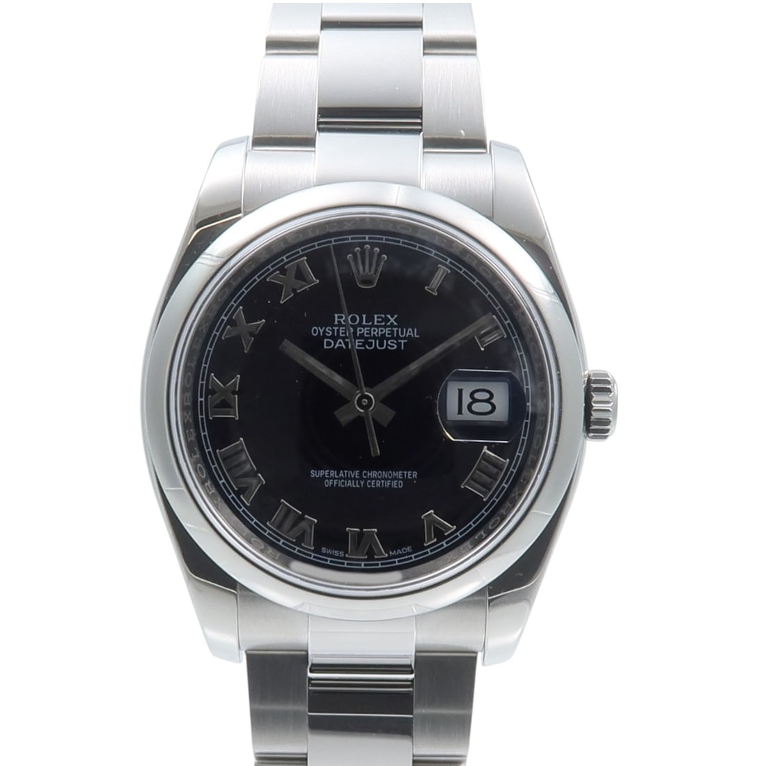 Stainless Steel Automatic Wristwatch Rolex Datejust 116200 Black Dial: Stainless Steel Automatic Wristwatch Rolex Datejust 116200 Black Dial A ROLEX Datejust 116200 automatic watch in stainless steel with a black dial and black color scheme. This men's watch features aut