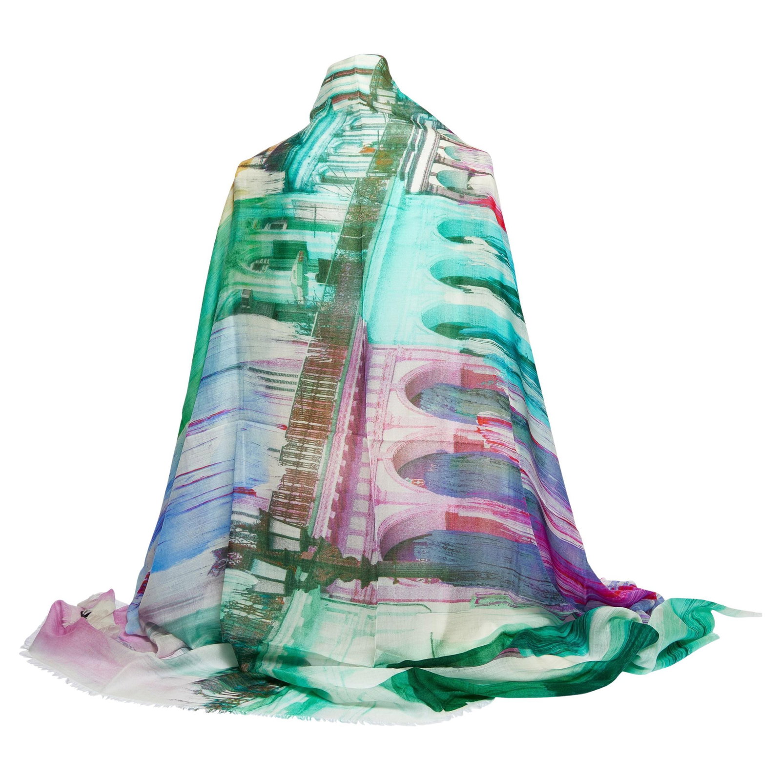 Chanel Coco Cuba cashmere fringed scarf bridge pattern (1 of 4)