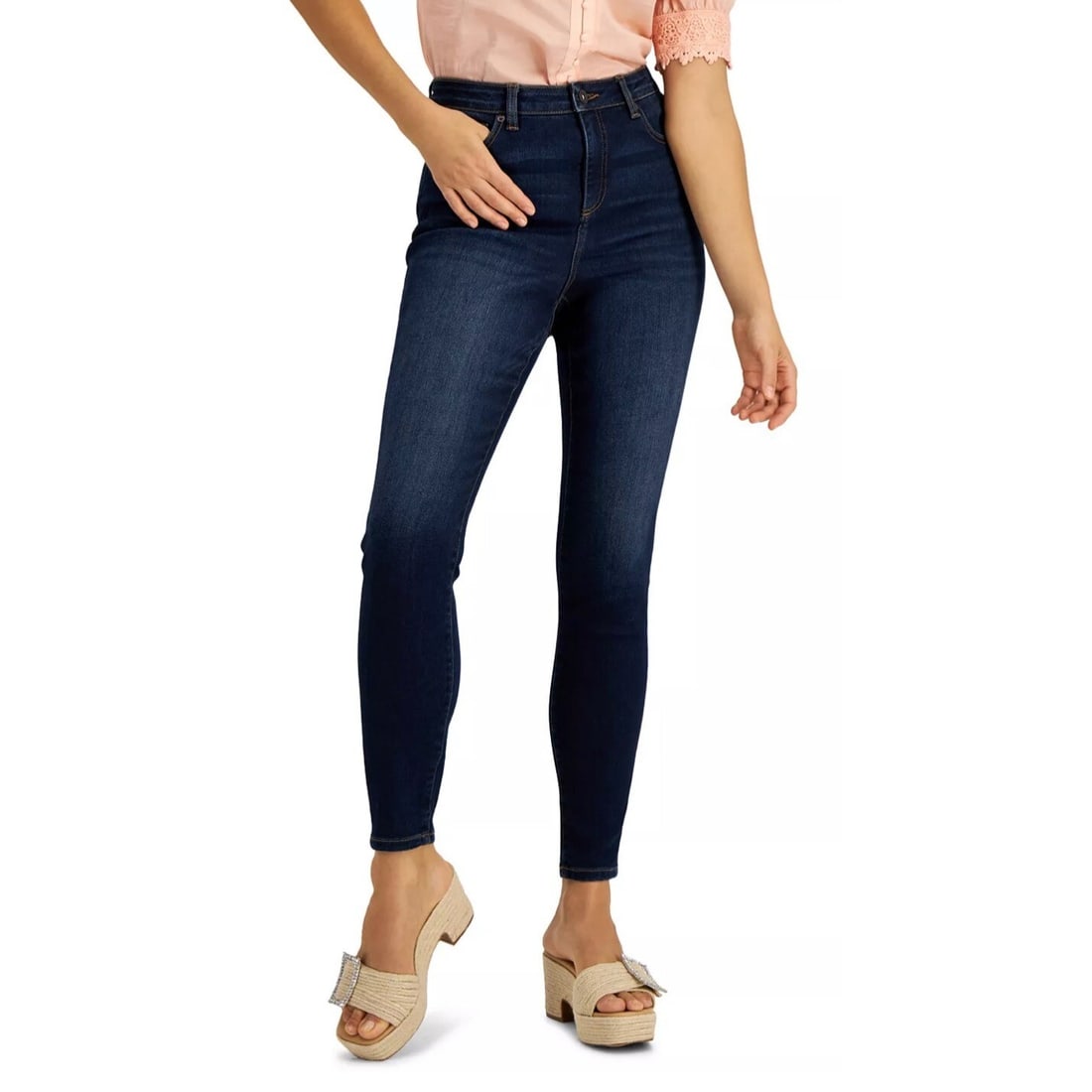 INC International Concepts Women's Curvy High Rise Skinny Jeans Size 2 Blue (1 of 5)