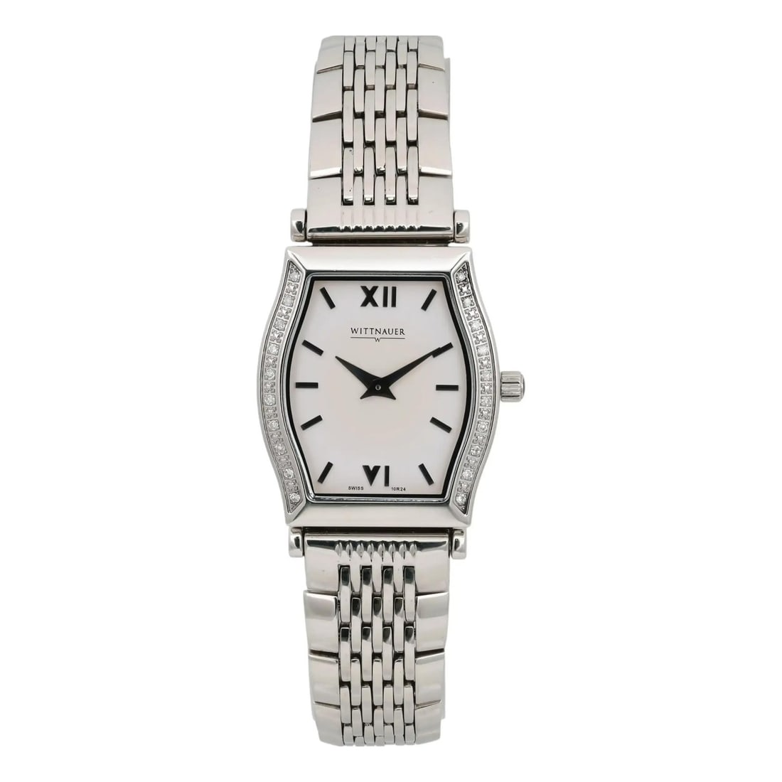 Ladies' Quartz Stainless Steel Watch with Diamond Bezel and White Dial by Wittnauer (1 of 3)