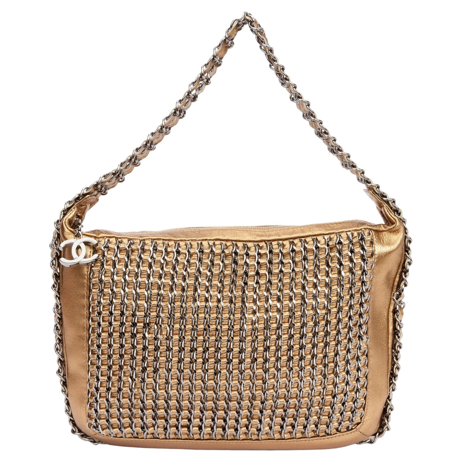 Chanel Multichain Gold Shoulder Bag with Hologram and Dust Cover: Chanel Multichain Gold Shoulder Bag with Hologram and Dust Cover Elevate your style with this exquisite Chanel Multichain Gold Shoulder Bag. Crafted from luxurious materials, this stunning shoulder ba