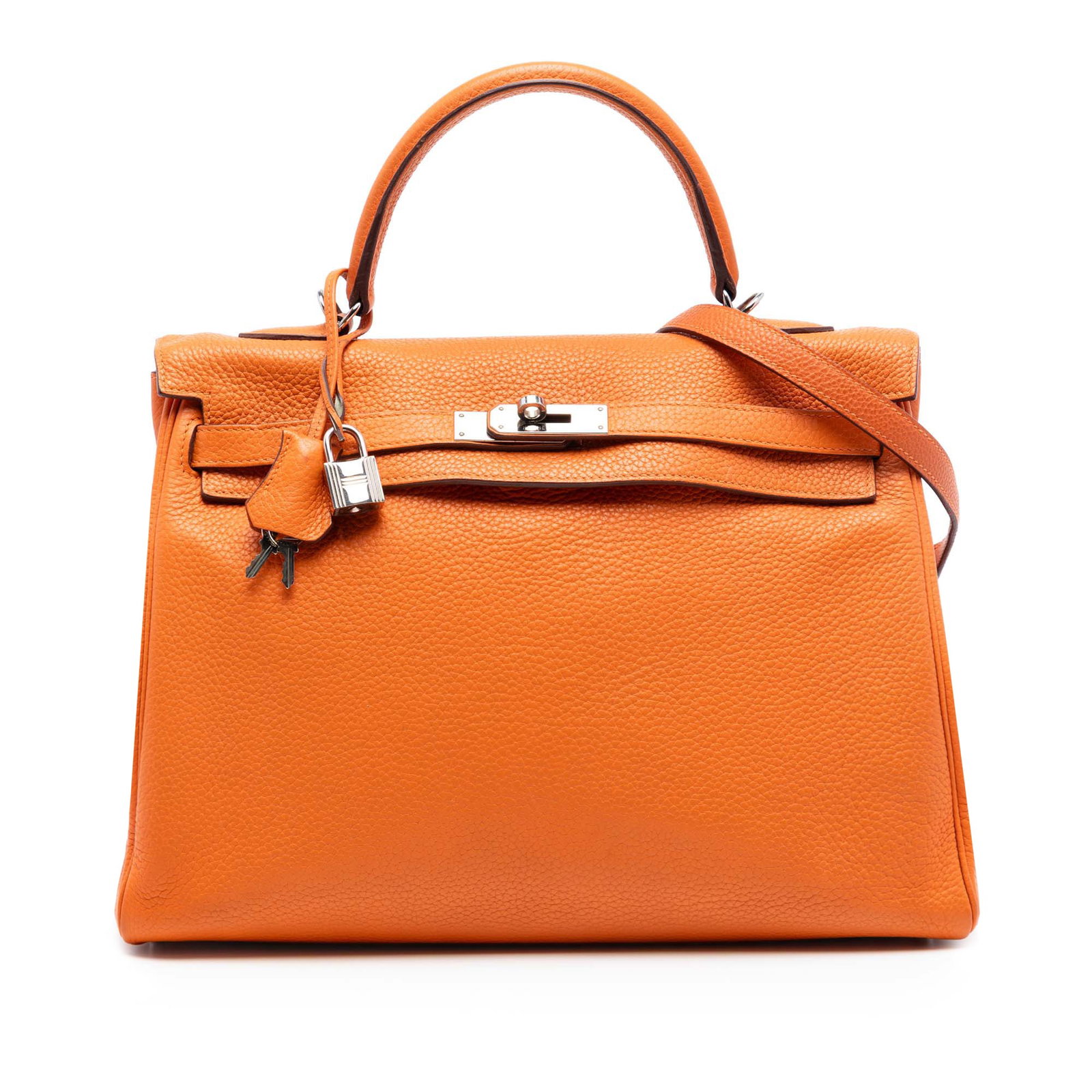 Hermes Orange Togo Leather Kelly II Retourne 35 Bag (1 of 8)