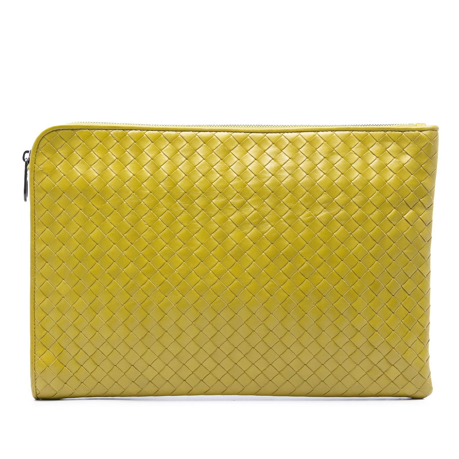 Bottega Veneta Intrecciato Nappa Leather Clutch Zip Around Yellow (1 of 5)