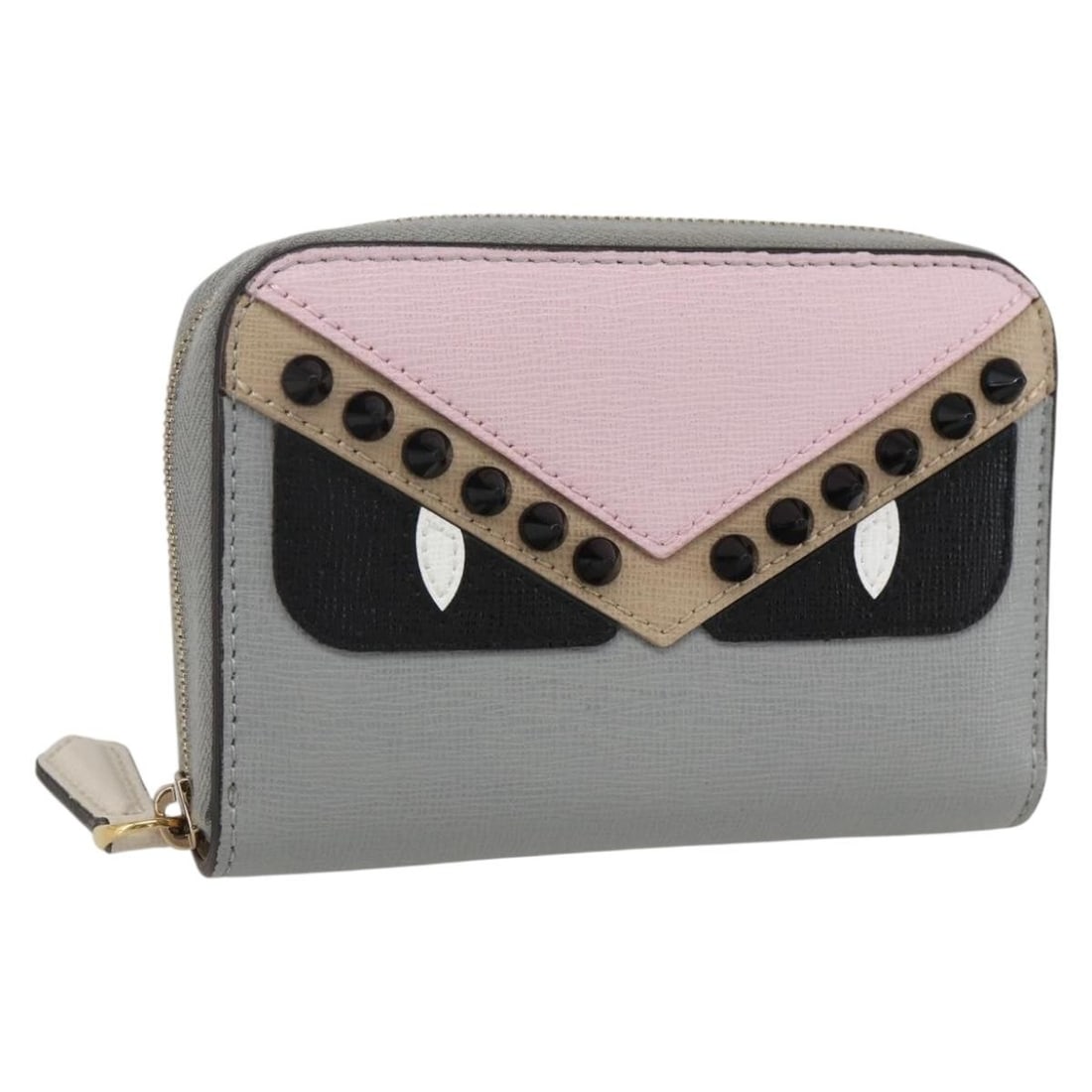 FENDI Gray and Gold Leather Coin Purse with Dust Bag (1 of 18)
