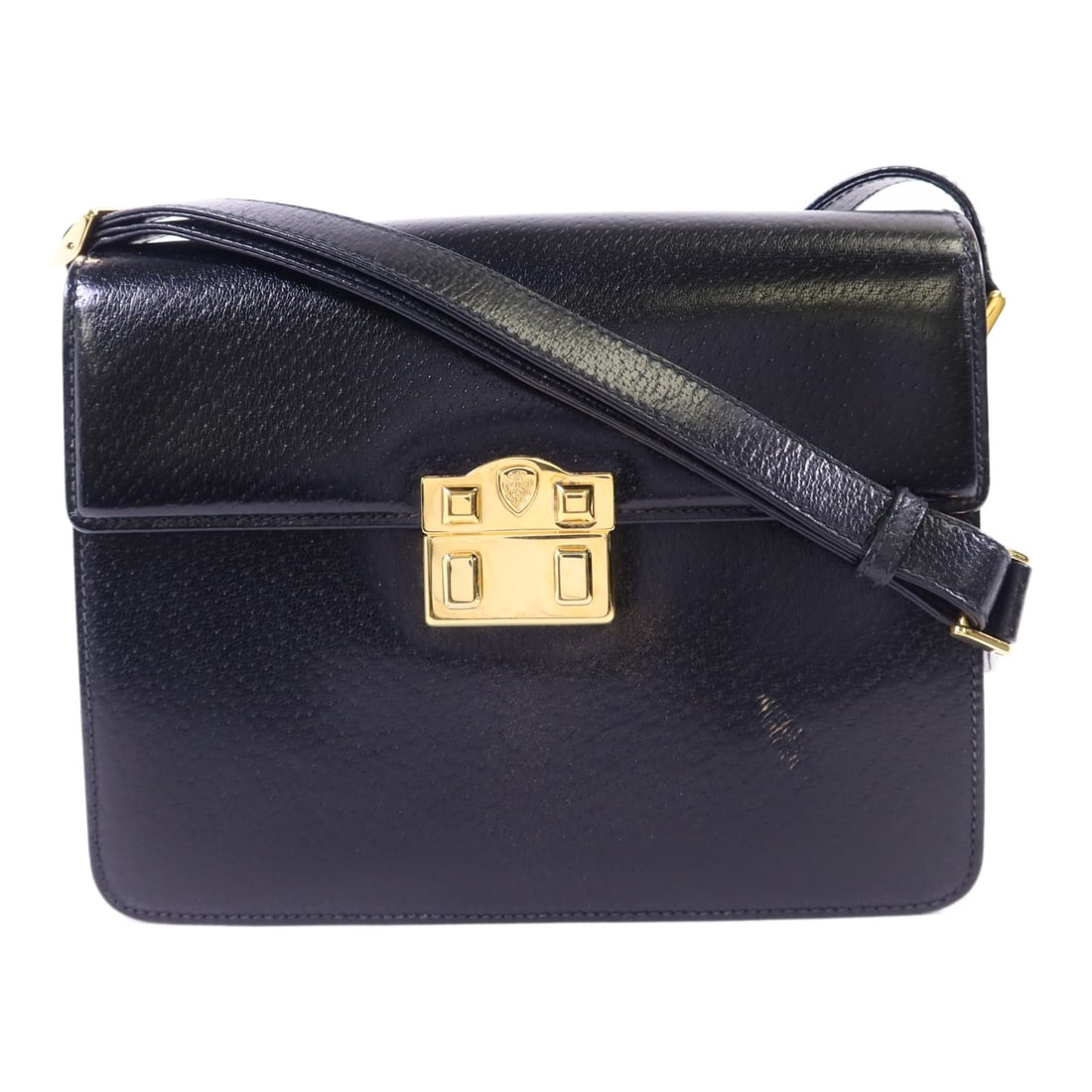 GUCCI 26.001.1046 GG Shoulder Bag Black Calfskin Leather (1 of 18)