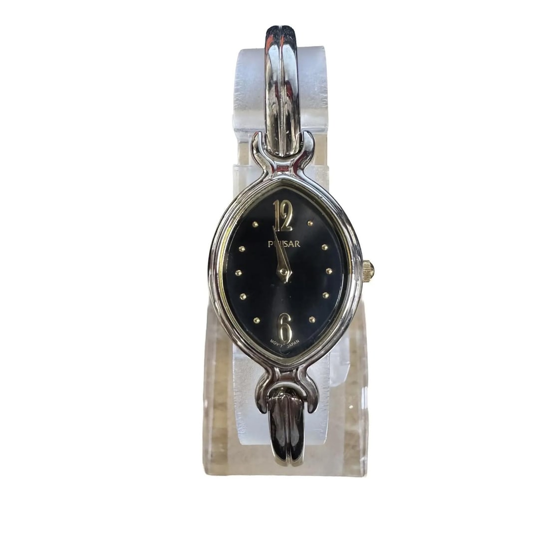 Pulsar Ladies Quartz Watch VX50-X254 Two-Tone Black Dial Stainless Steel Bracelet (1 of 1)