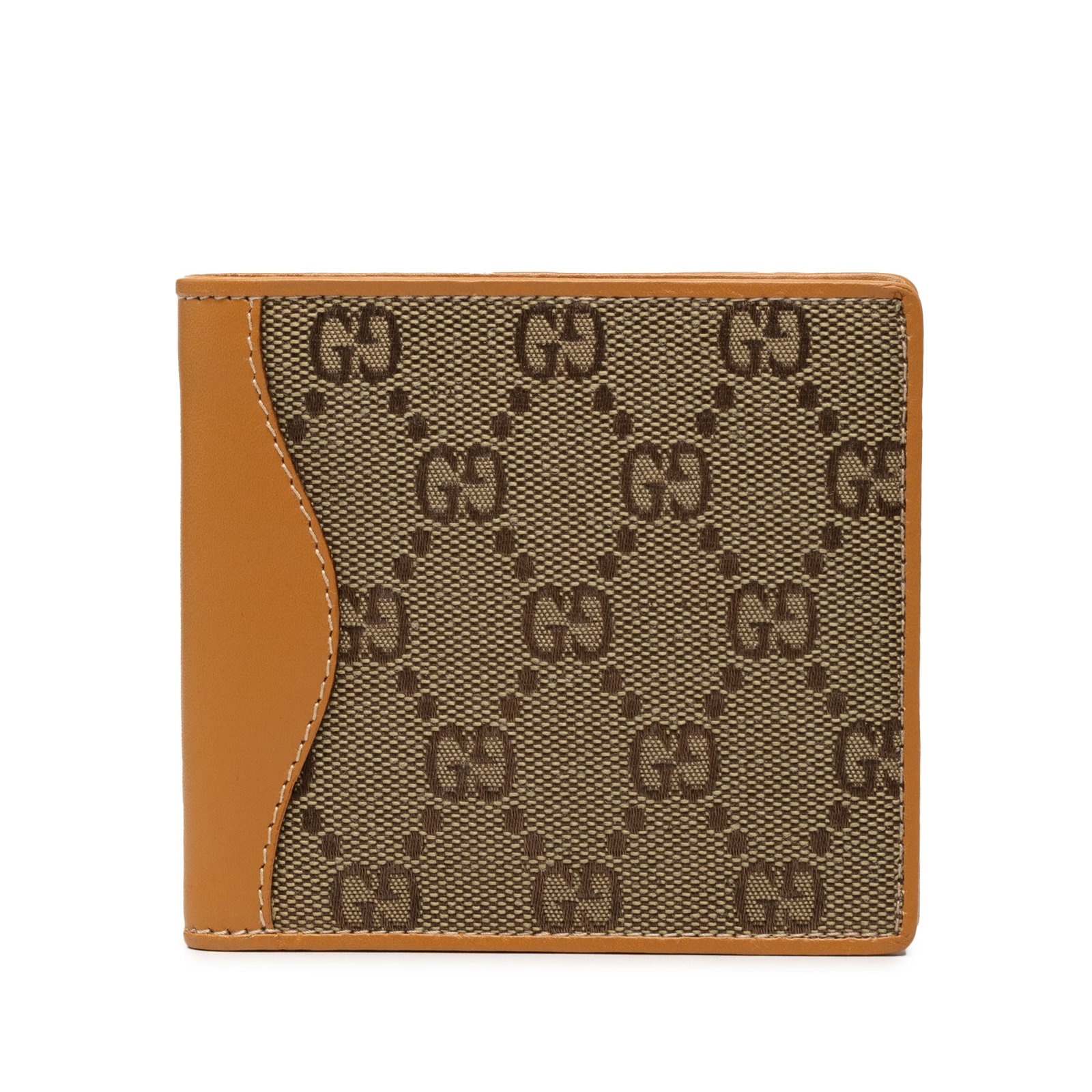 Gucci GG Canvas Small Bifold Wallet Beige Leather Trim: Gucci GG Canvas Small Bifold Wallet Beige Leather Trim Gucci GG Canvas Bifold Small Wallet in beige, made in Italy. It features a canvas body with leather trim, a flap closure, and interior slip pocke