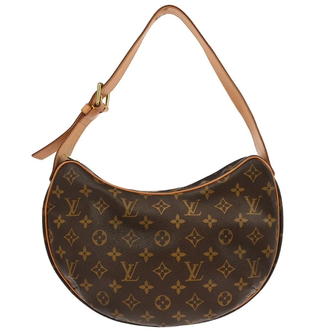 Louis Vuitton Croissant MM Monogram Canvas Hobo Bag M51512: Louis Vuitton Croissant MM Monogram Canvas Hobo Bag M51512 Louis Vuitton Croissant MM handbag in brown Monogram canvas and leather with a zip closure, adjustable top handle, Alcantara lining, and two 
