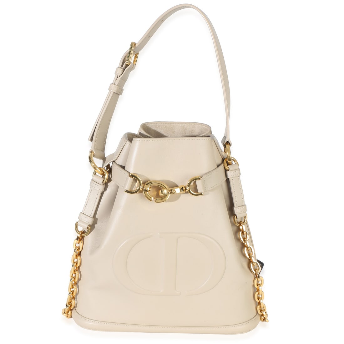 Christian Dior C'est Dior Medium Bucket Shoulder Bag Beige Leather: Christian Dior C'est Dior Medium Bucket Shoulder Bag Beige Leather Beige Christian Dior C'est Dior medium bucket bag crafted in calfskin leather with CD embossing. It features a clasp closure, suede l