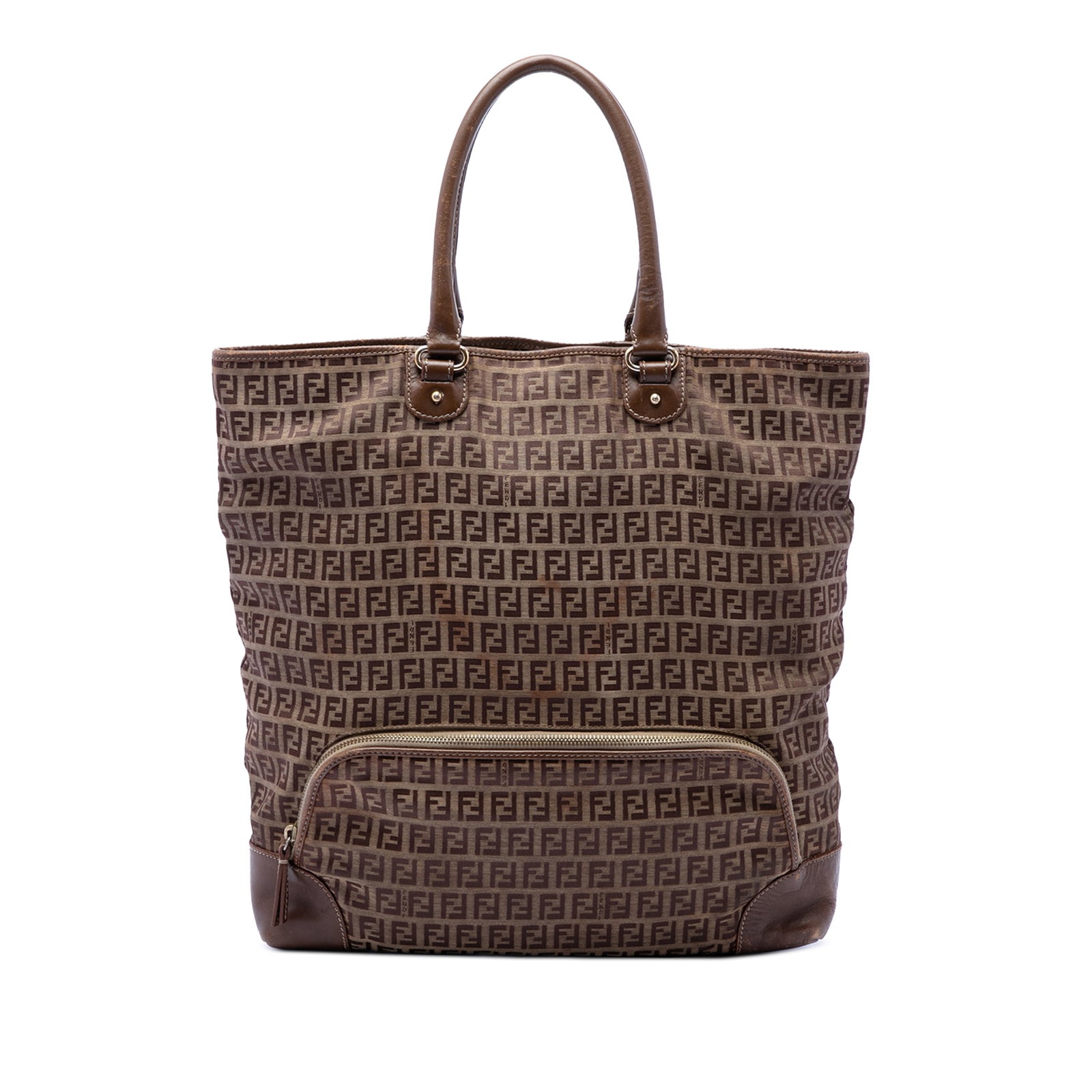 Fendi Zucchino Chef Shopping Tote Brown Canvas Bag (1 of 6)