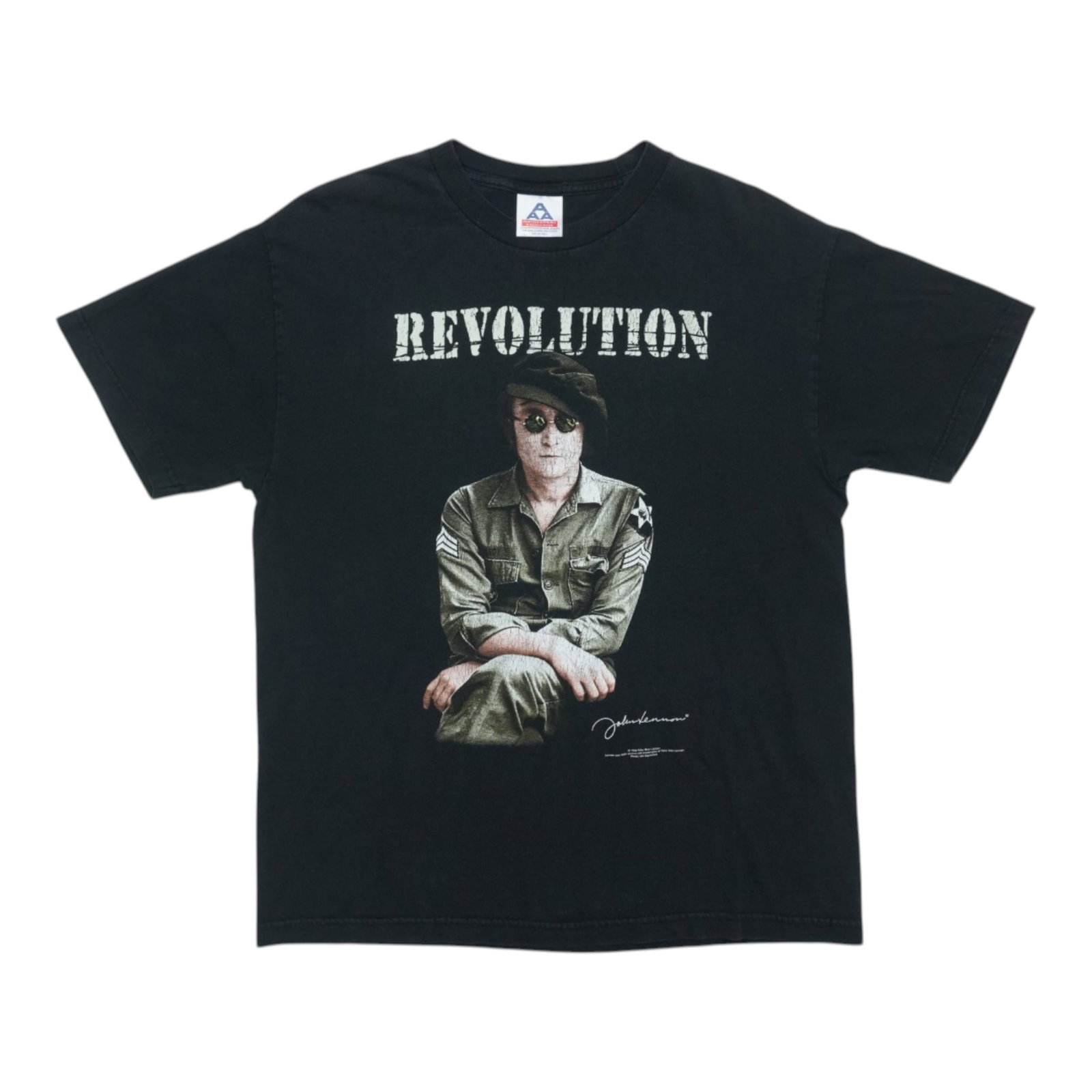 Vintage 1998 Black John Lennon Revolution Graphic Cotton T-Shirt Medium (1 of 4)