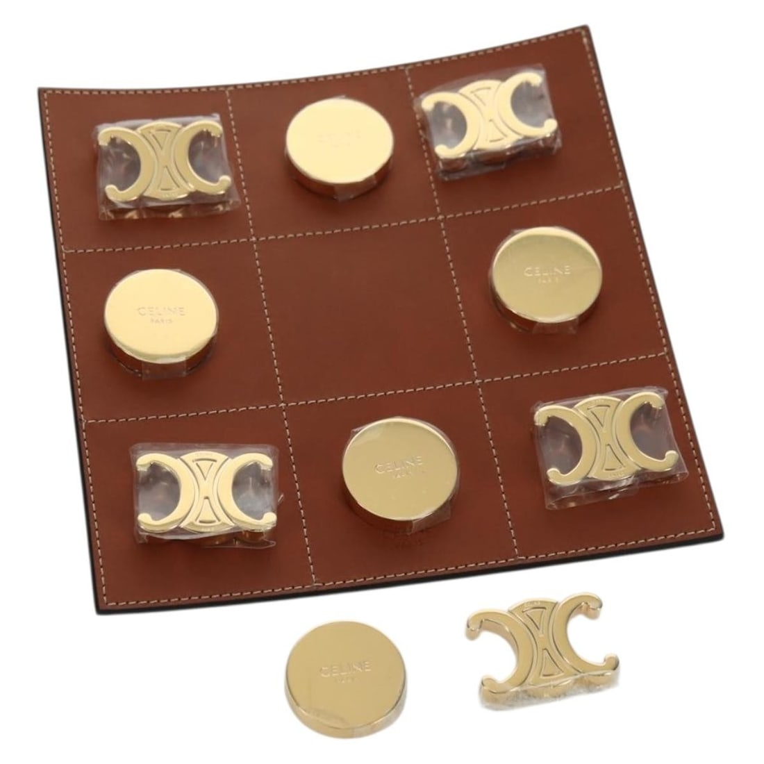 CELINE Gold Tone Metal Domino Game Board with Box (1 of 18)