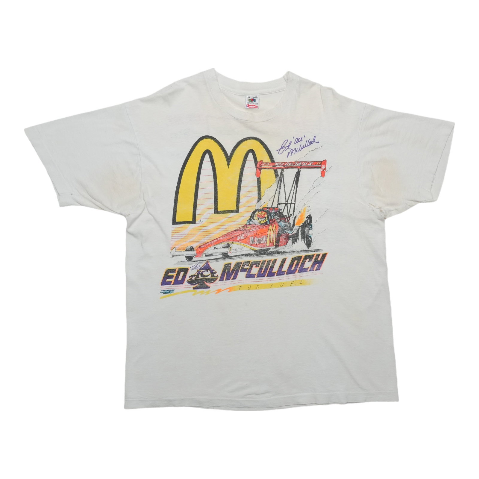 Vintage 1990s Ed McCulloch NHRA McDonalds Dragster T Shirt XL (1 of 10)