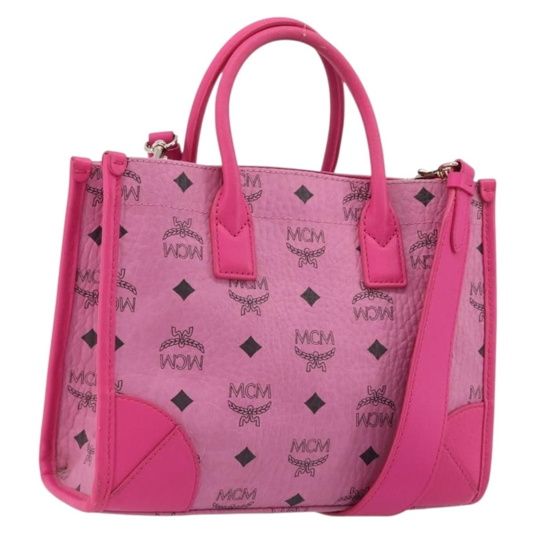 MCM Vicetos 2way Pink PVC Leather Hand Bag with Shoulder Strap (1 of 18)