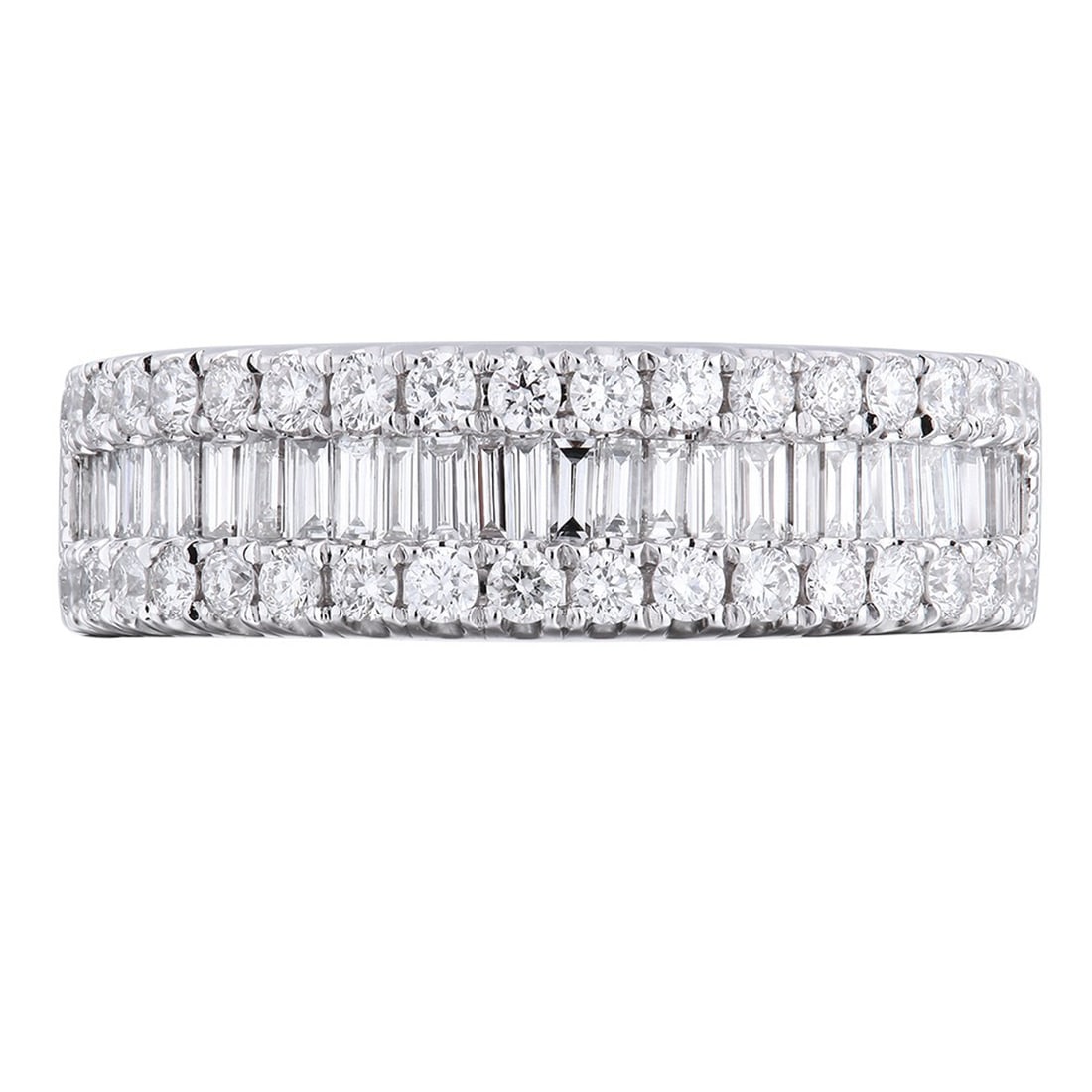 Rachel Koen Platinum Pave Diamond Band Ring 1.15ctw Size 6.5 (1 of 4)