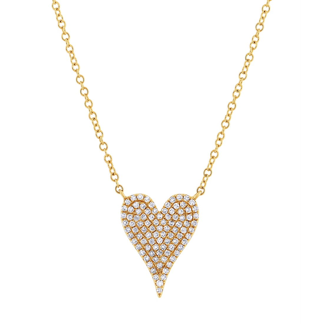 Rachel Koen 14K Yellow Gold Pave Diamond Heart Pendant Necklace 0.21cttw: Rachel Koen 14K Yellow Gold Pave Diamond Heart Pendant Necklace 0.21cttw Elevate your jewelry collection with this exquisite Rachel Koen Pave Diamond Heart Pendant Necklace. Crafted from high-polished