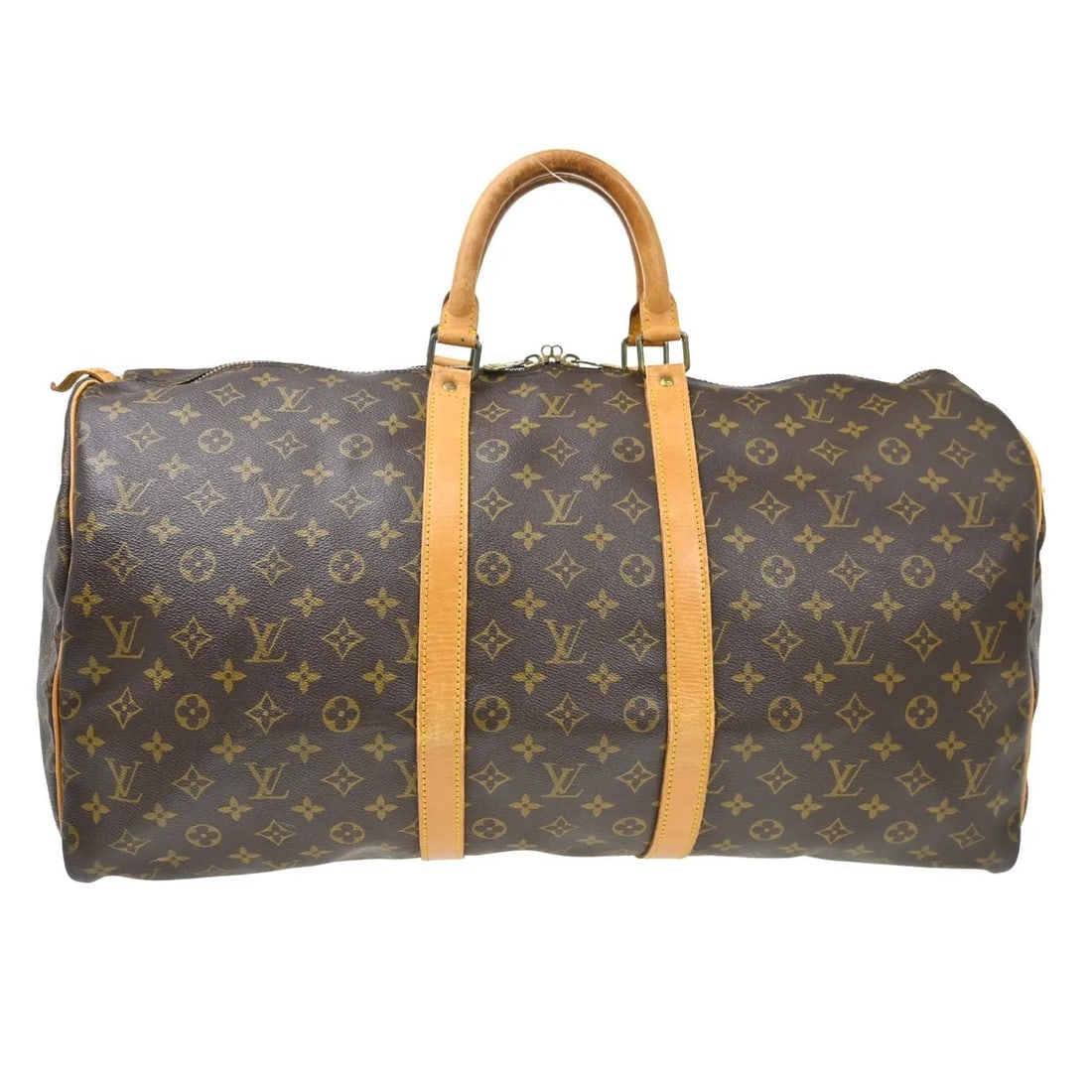 Louis Vuitton Keepall Brown Monogram Canvas Duffle Bag: Louis Vuitton Keepall Brown Monogram Canvas Duffle Bag Louis Vuitton Keepall in monogram canvas with a brown finish. This unisex bag is made in France and remains in good condition with visible wear f