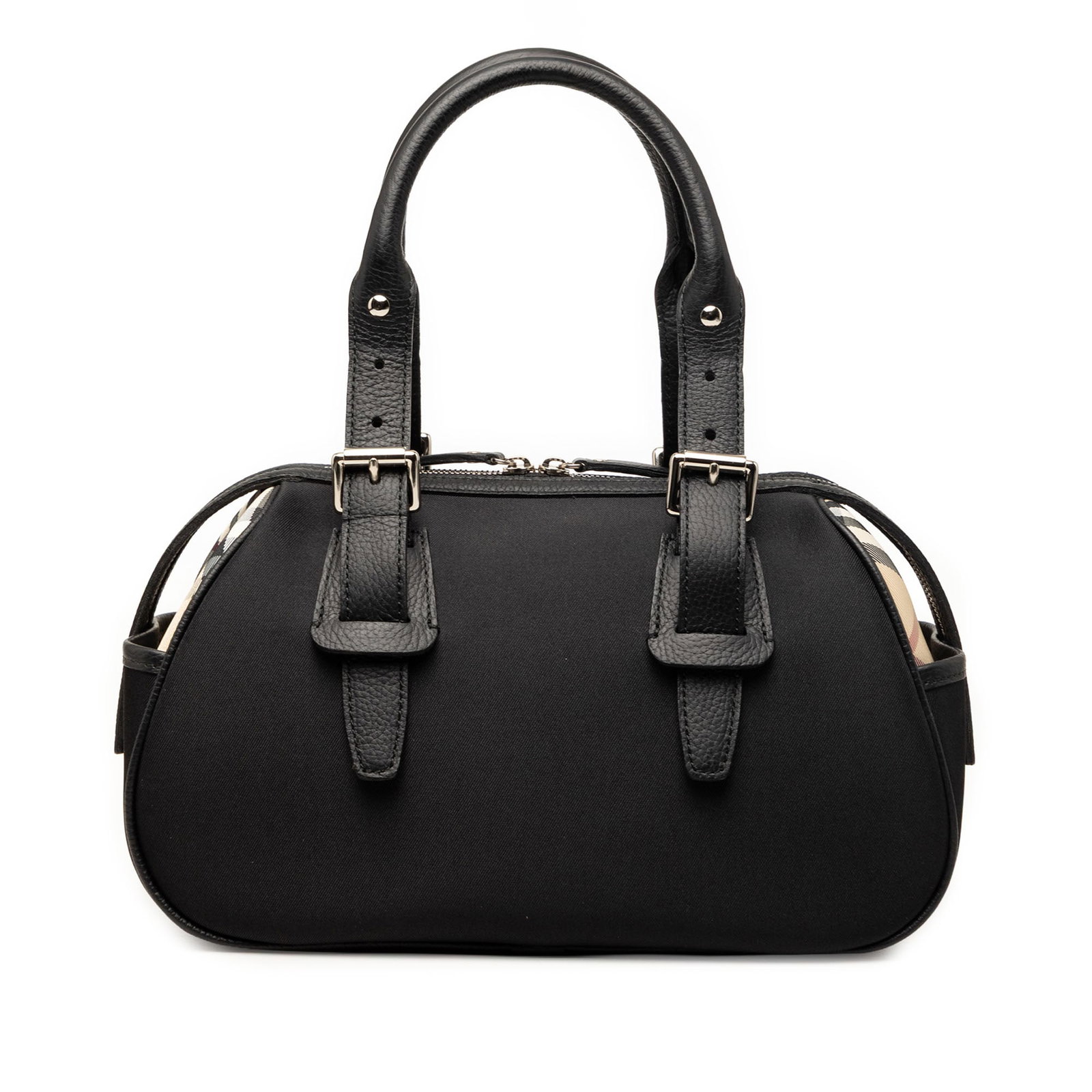Burberry nylon handbag with Nova Check trim black (1 of 6)
