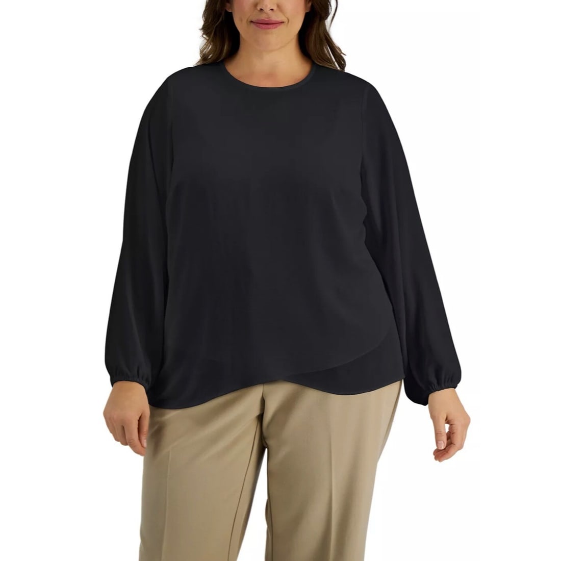 Branded Maternity Plus Size Black Crossover Blouse 3X (1 of 1)