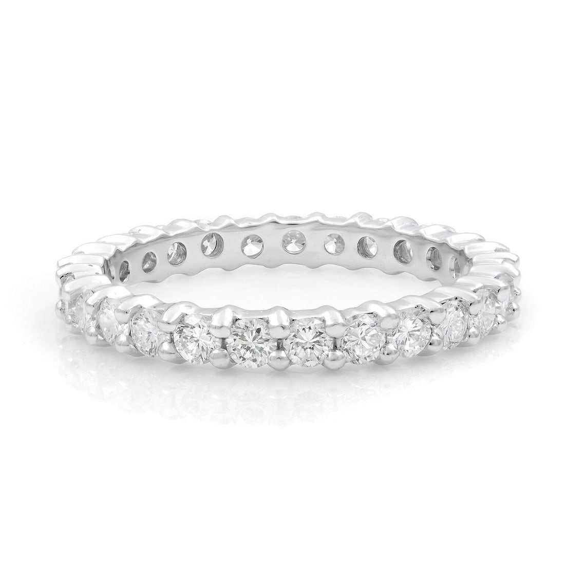 Salvini 18K White Gold Diamond Eternity Band Ring 1.32ct Size 7.75: Salvini 18K White Gold Diamond Eternity Band Ring 1.32ct Size 7.75 This exquisite wedding band from Italian designer Salvini features an eternity design crafted in 18K white gold. The ring is adorned 