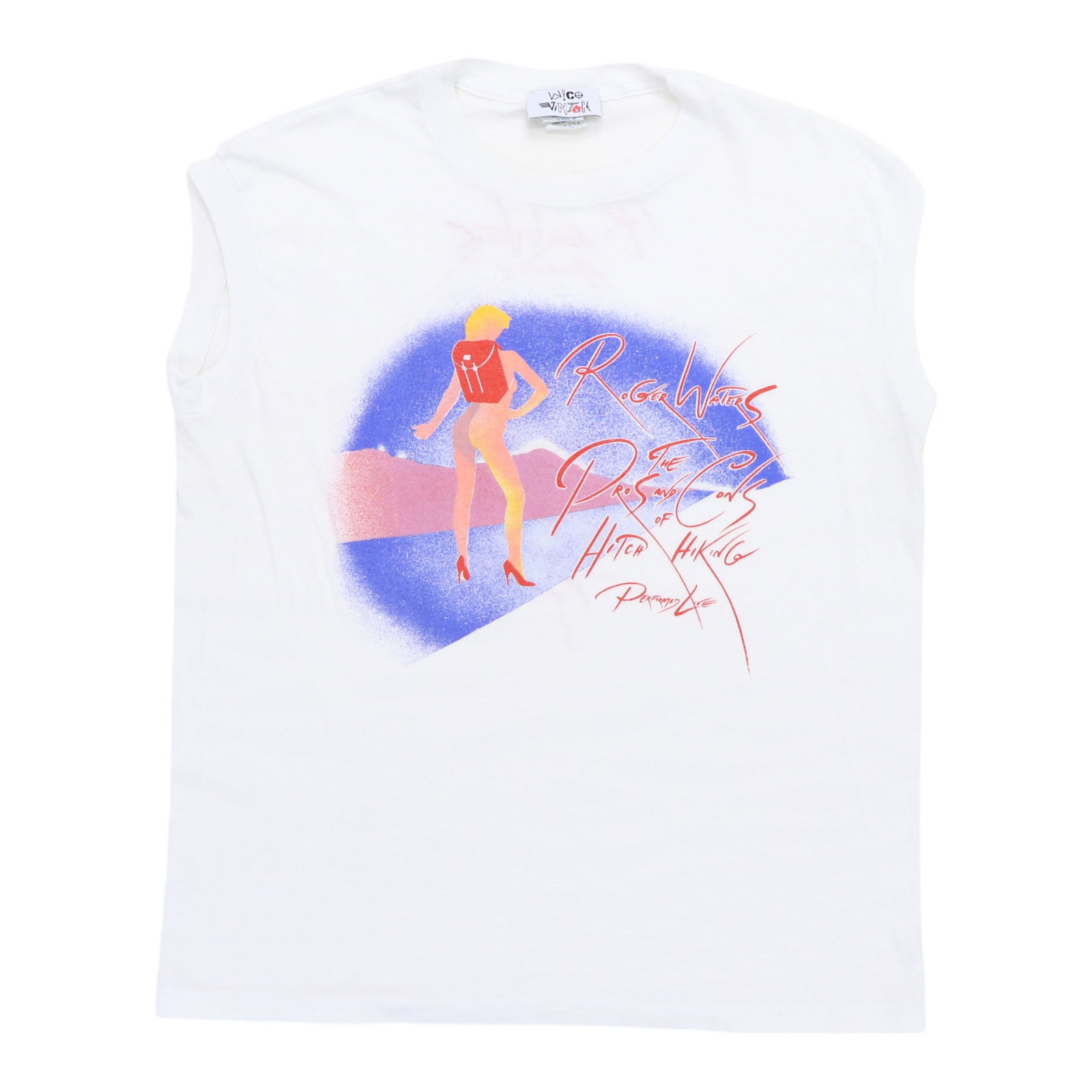 Vintage 1984 Pros and Cons Tour Roger Waters White Sleeveless Shirt (1 of 5)