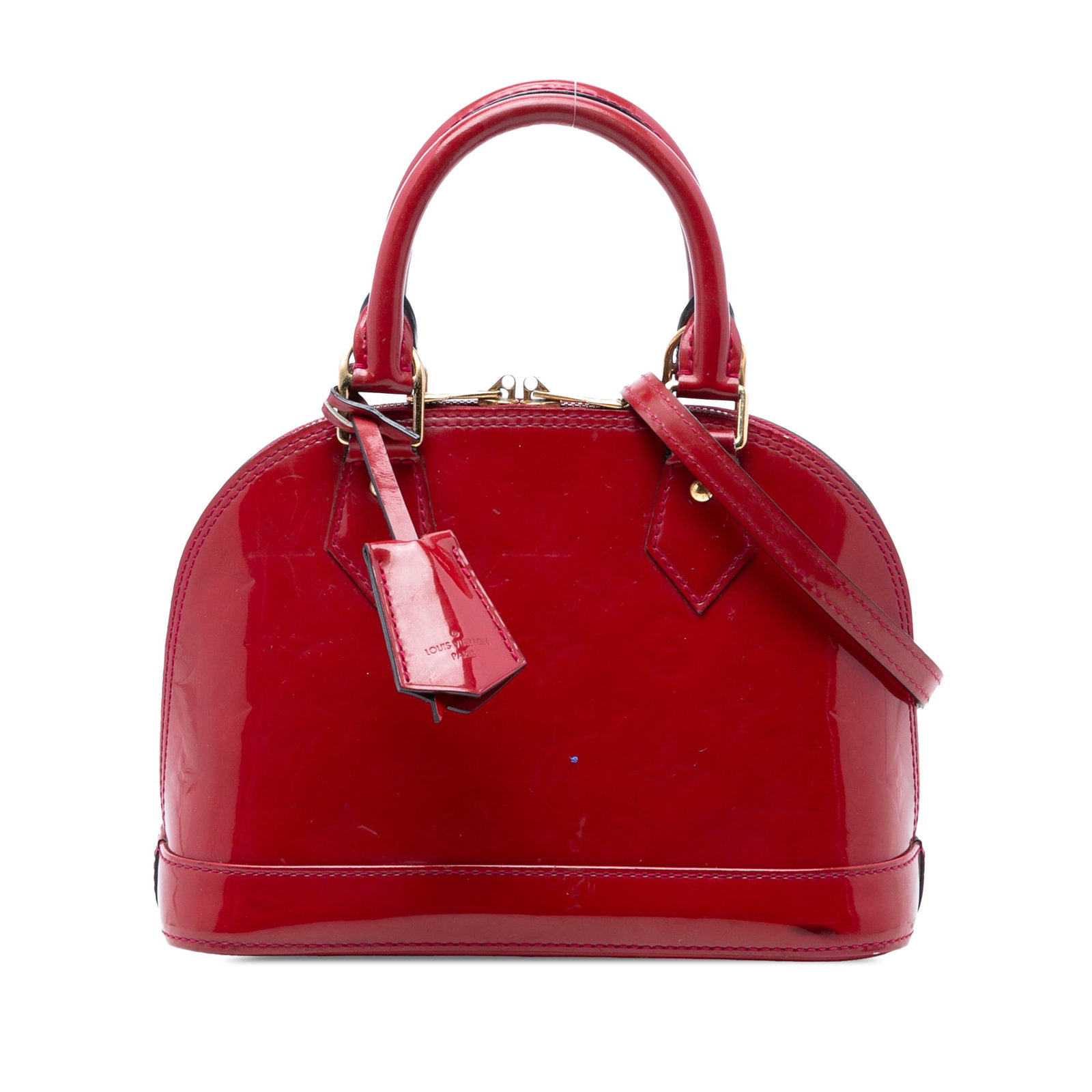 Louis Vuitton Alma BB Monogram Vernis Red Leather Handbag (1 of 7)