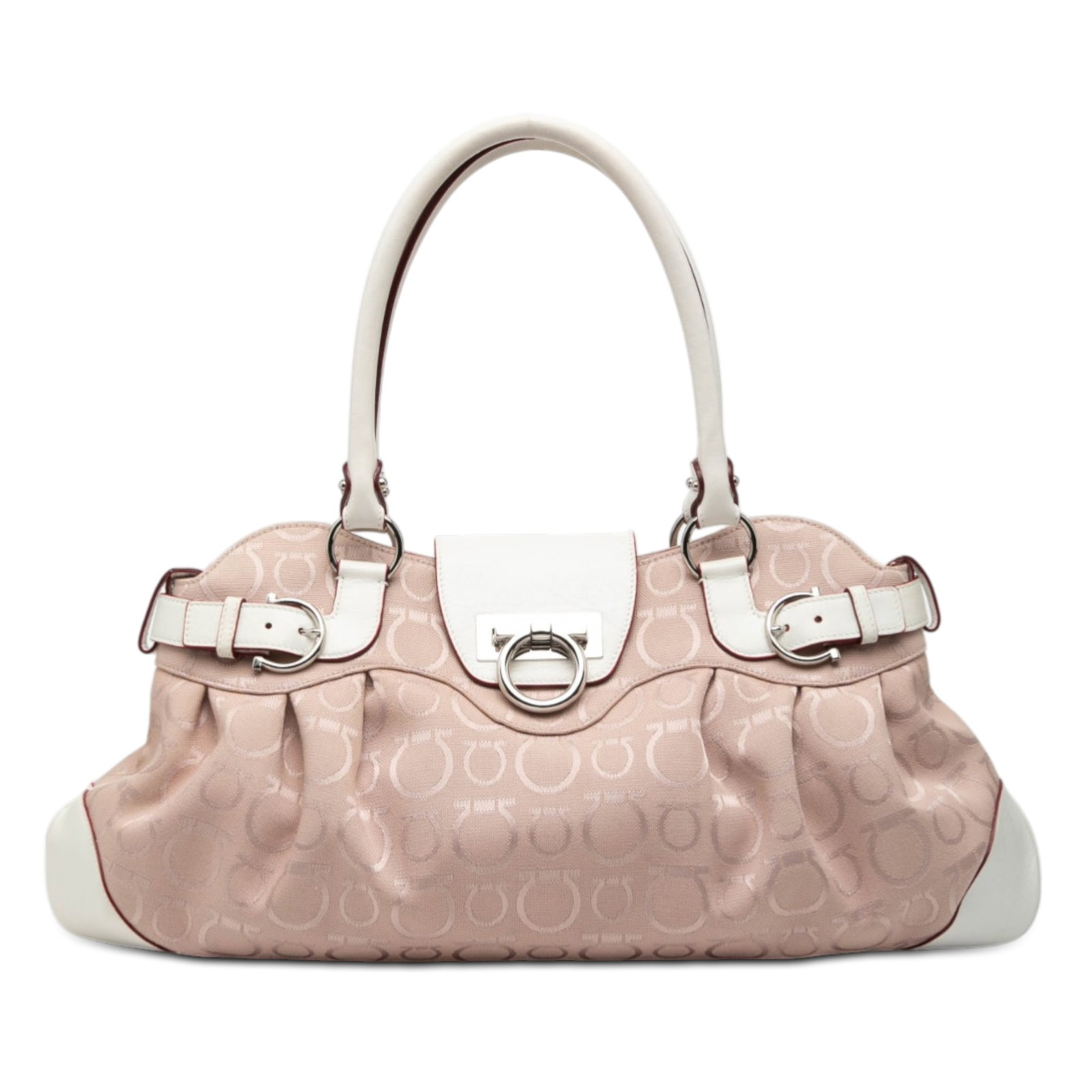 Pink Canvas Marisa Tote with Leather Trim by Ferragamo Gancini (1 of 7)