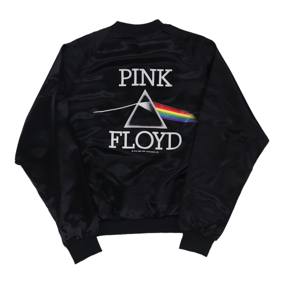 Vintage 1982 Pink Floyd Black Satin Jacket with Front and Back Graphics (1 of 7)