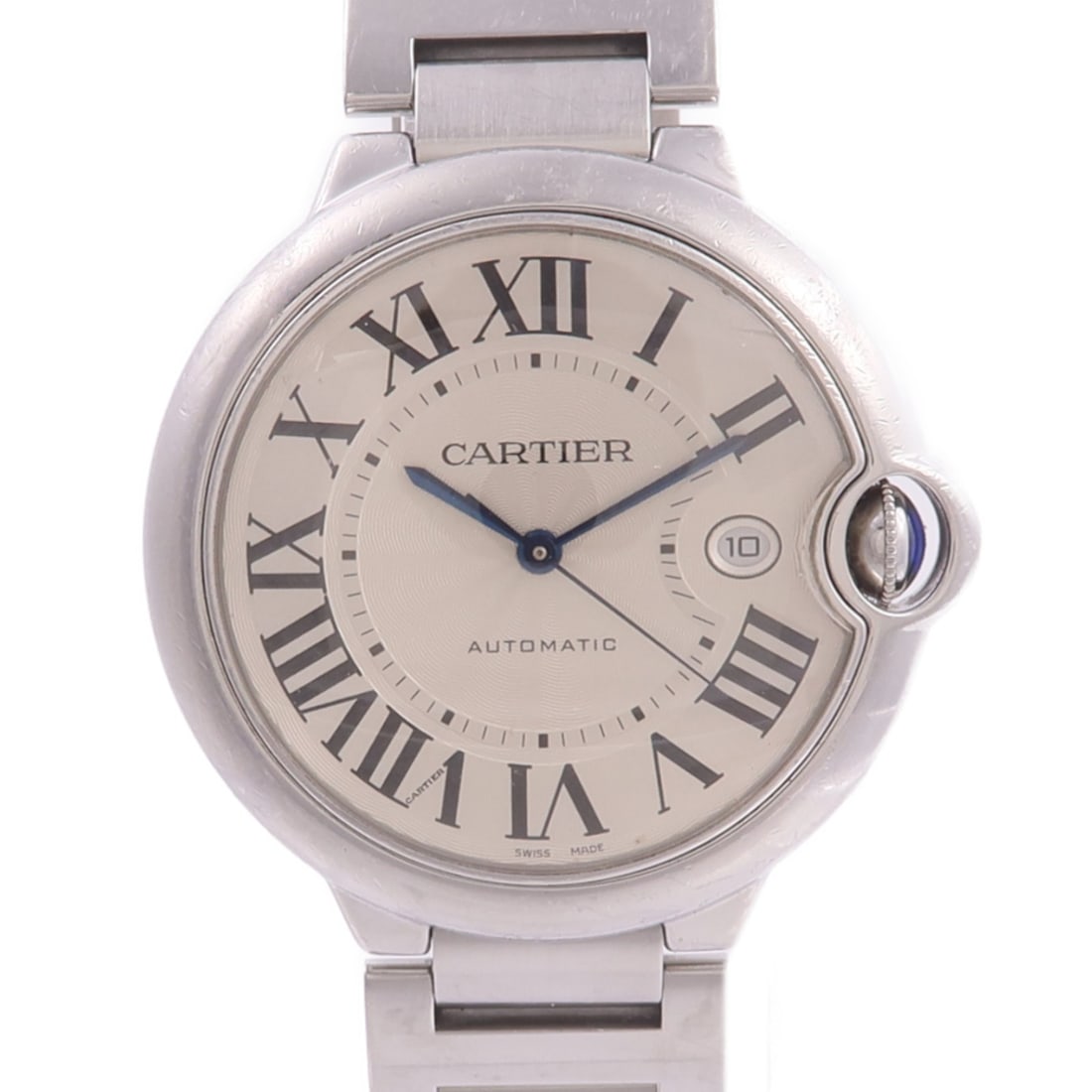 Cartier W69012Z4 Ballon Bleu mens automatic stainless steel wristwatch: Cartier W69012Z4 Ballon Bleu mens automatic stainless steel wristwatch This Cartier Ballon Bleu W69012Z4 is a men's wristwatch in stainless steel with a silver dial and silver frame color. It features