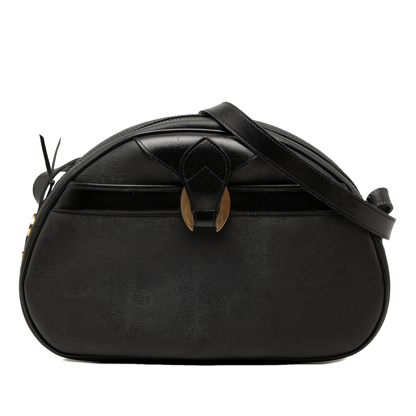 Dior Oblique Trotter black coated canvas crossbody bag: Dior Oblique Trotter black coated canvas crossbody bag Dior Oblique Trotter coated canvas crossbody bag with leather trim and an adjustable flat leather strap. The bag features a top zip closure, an e